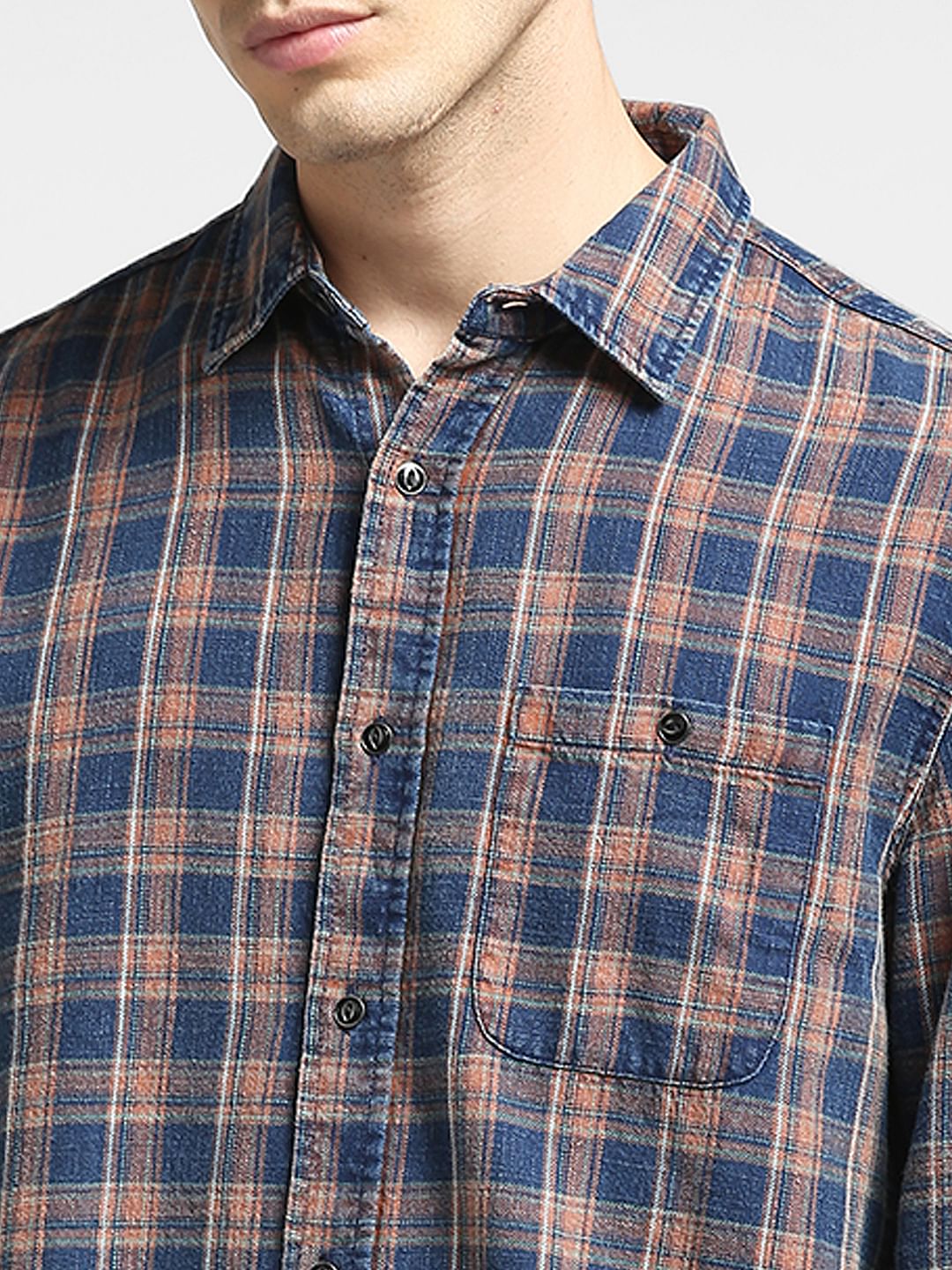 Blue Checked Full Sleeves Shirt