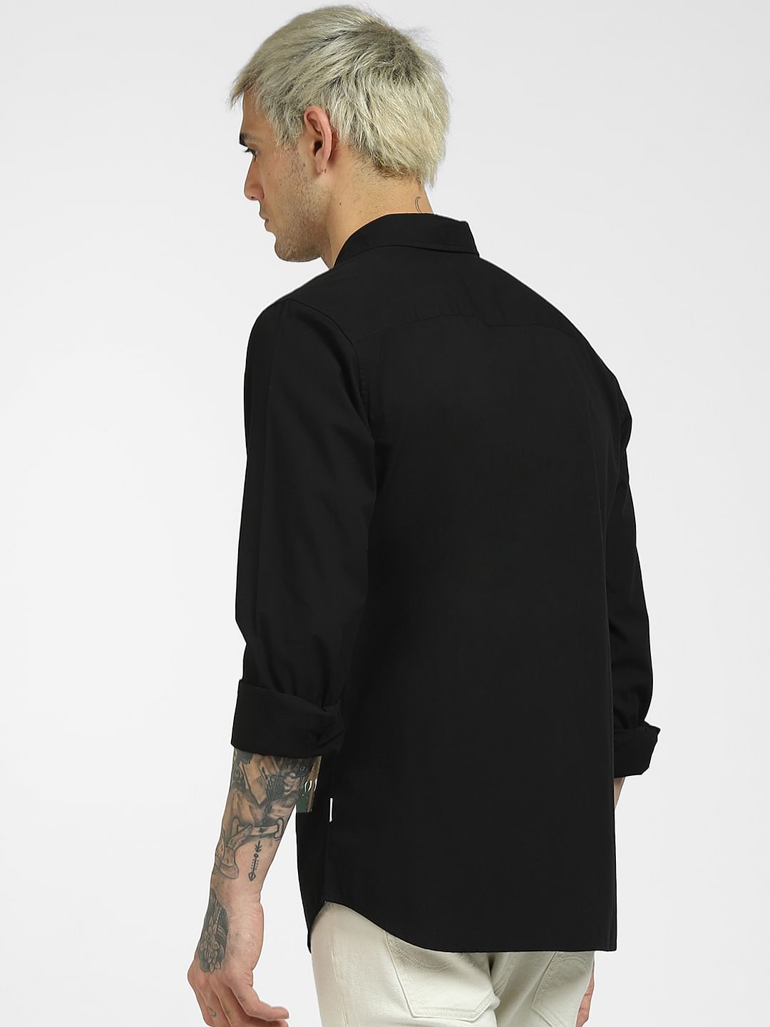 Black Graphic Print Full Sleeves Shirt