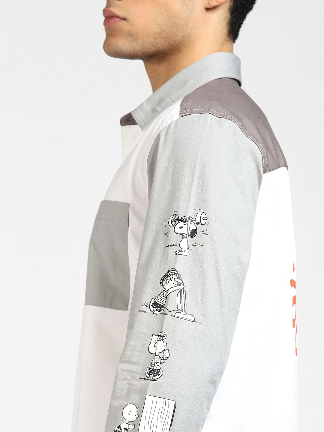 x PEANUTS White Graphic Print Full Sleeves Shirt