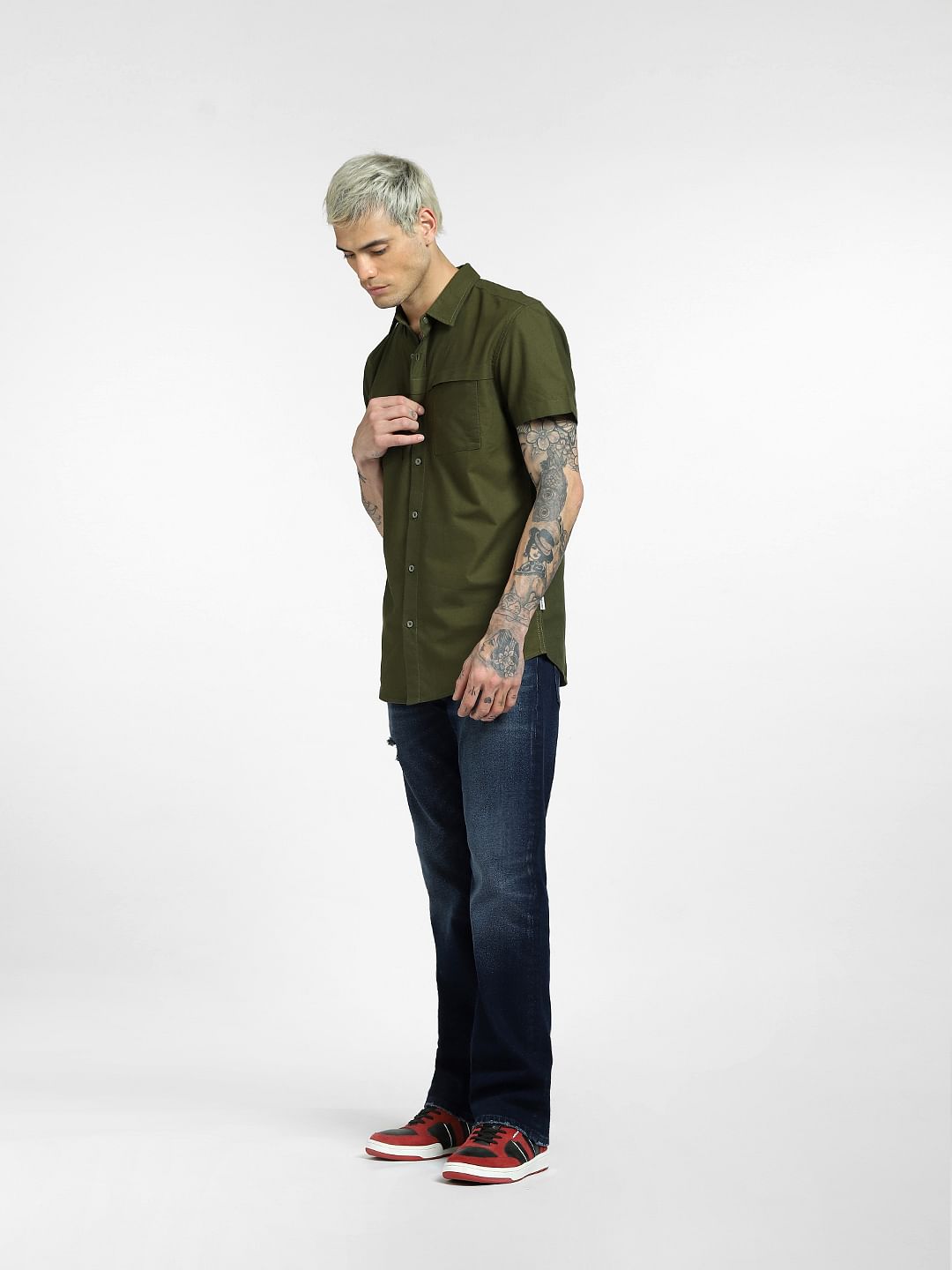 Green Half Sleeves Shirt