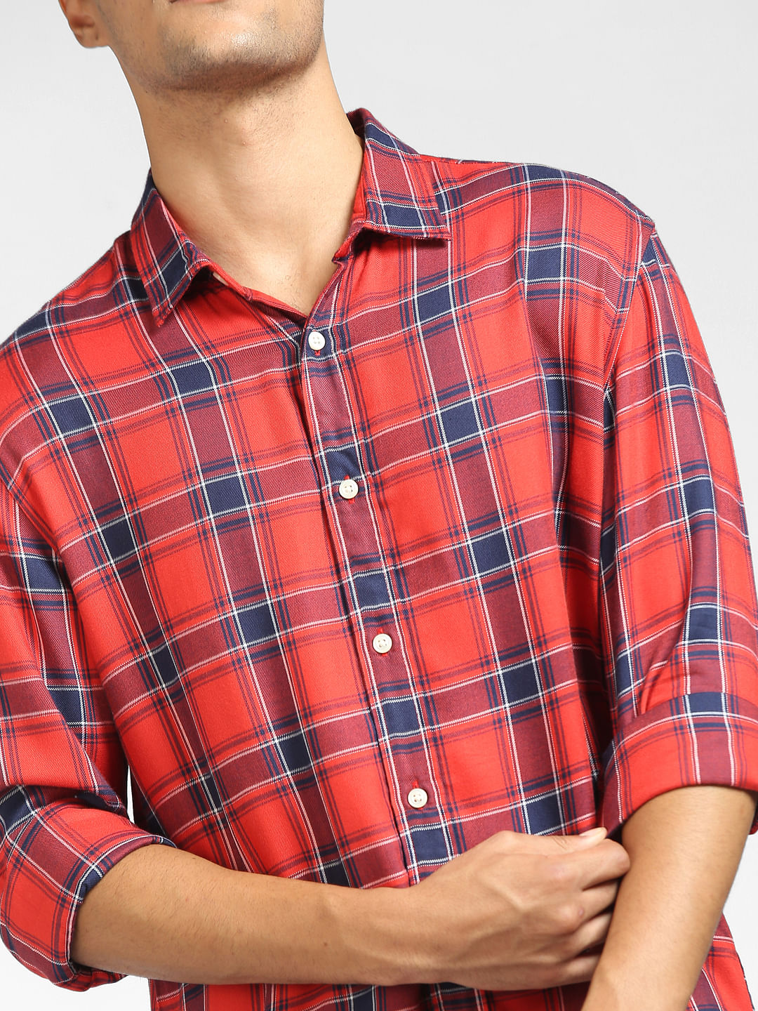 Red Checks Full Sleeves Shirt
