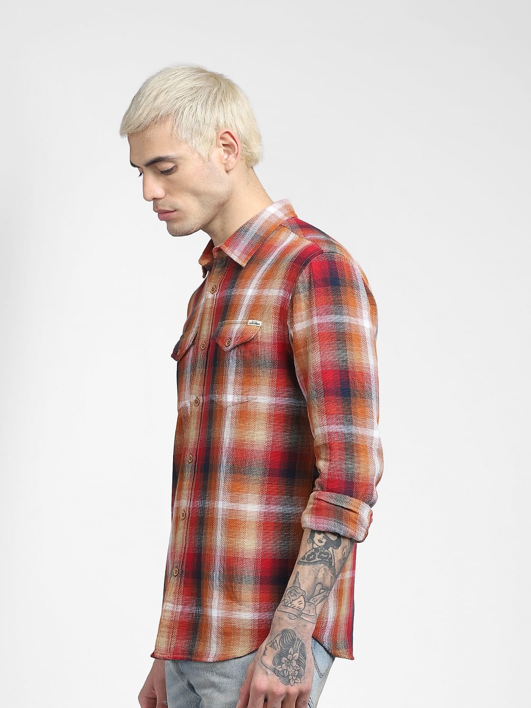 Red Check Full Sleeves Shirt