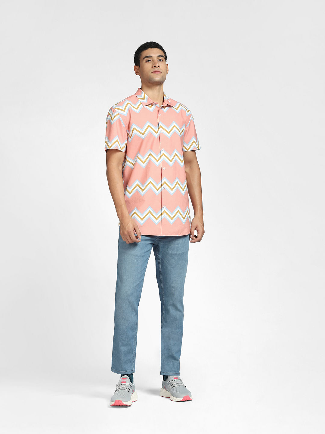 Pink Chevron Print Shirt