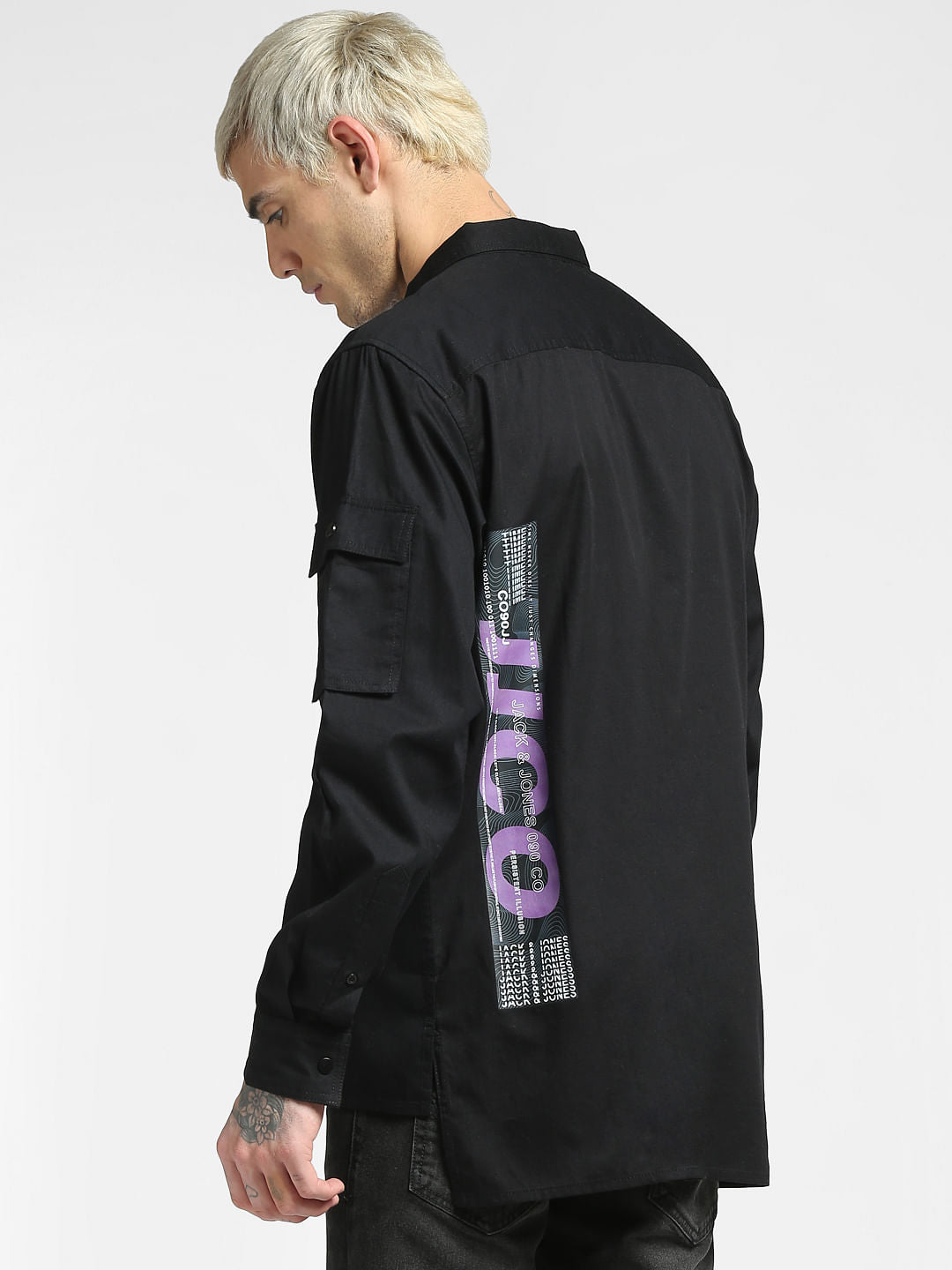 Black Oversized Full Sleeves Shirt
