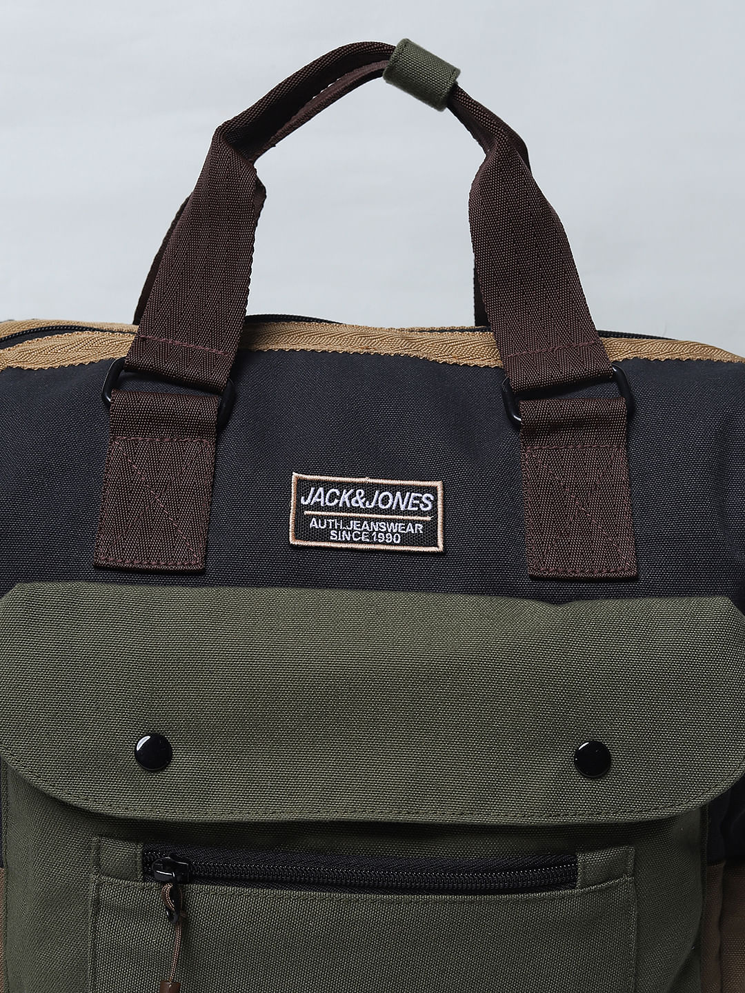 Dark Brown Colourblocked Backpack