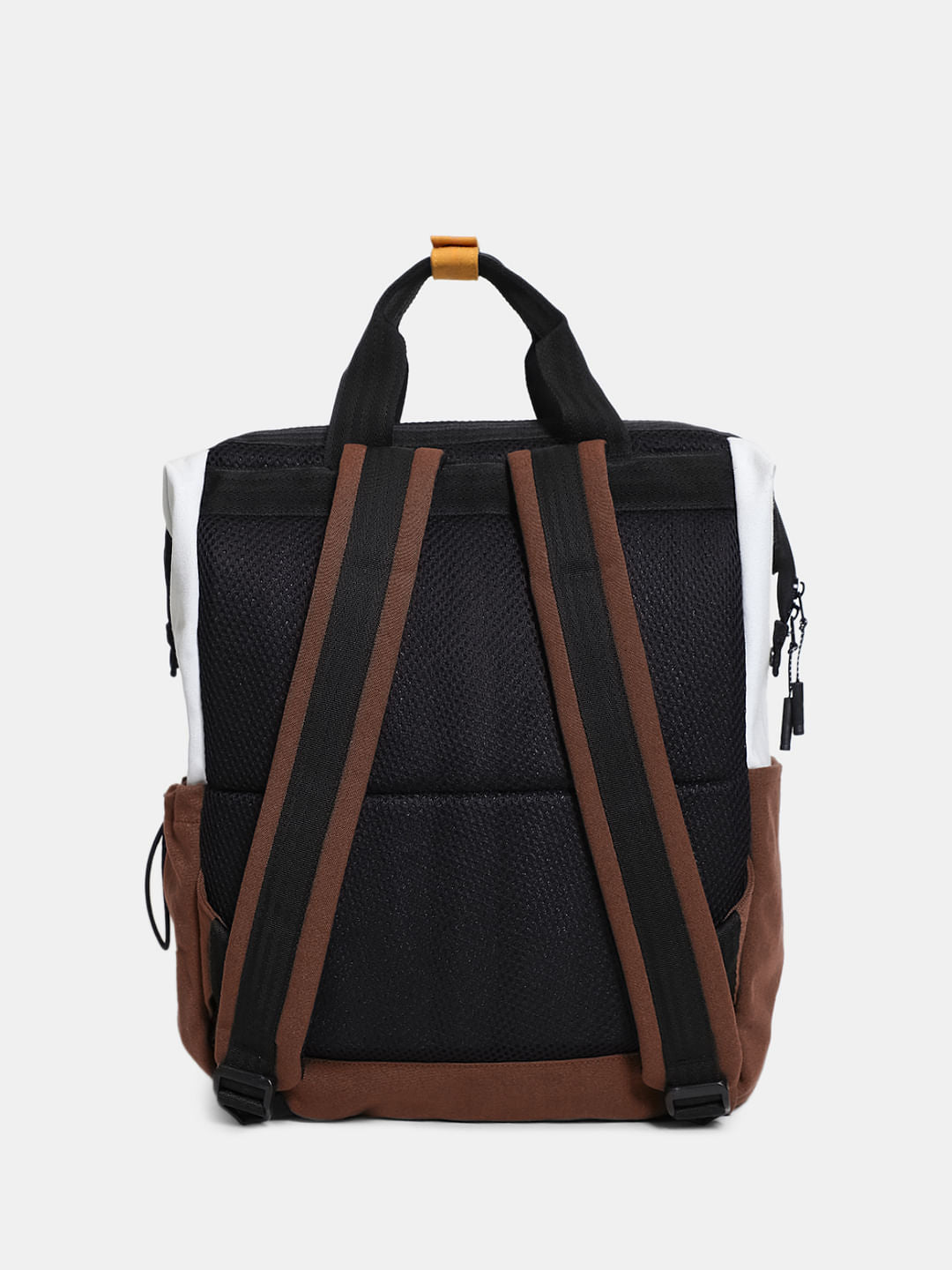 Brown Colourblocked Backpack