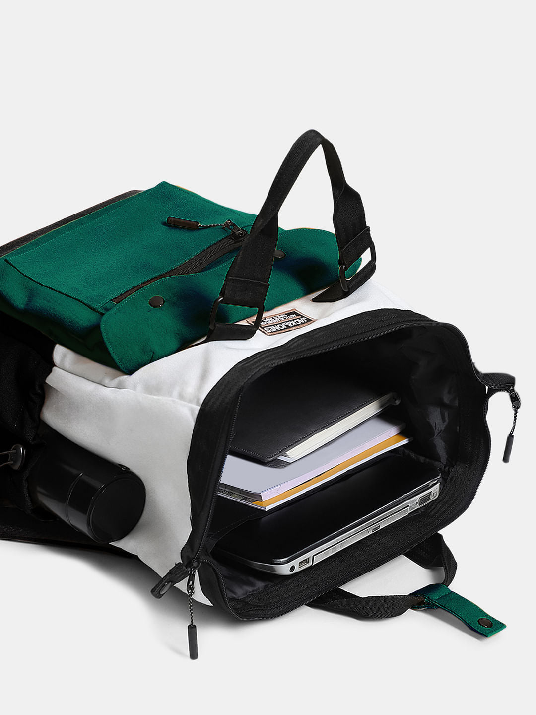 Black Colourblocked Backpack