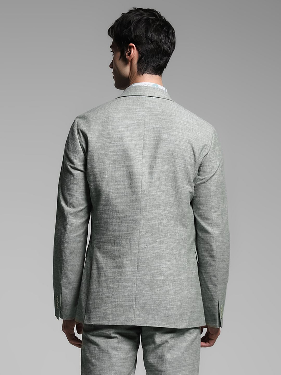 Green Linen Slim Fit Blazer