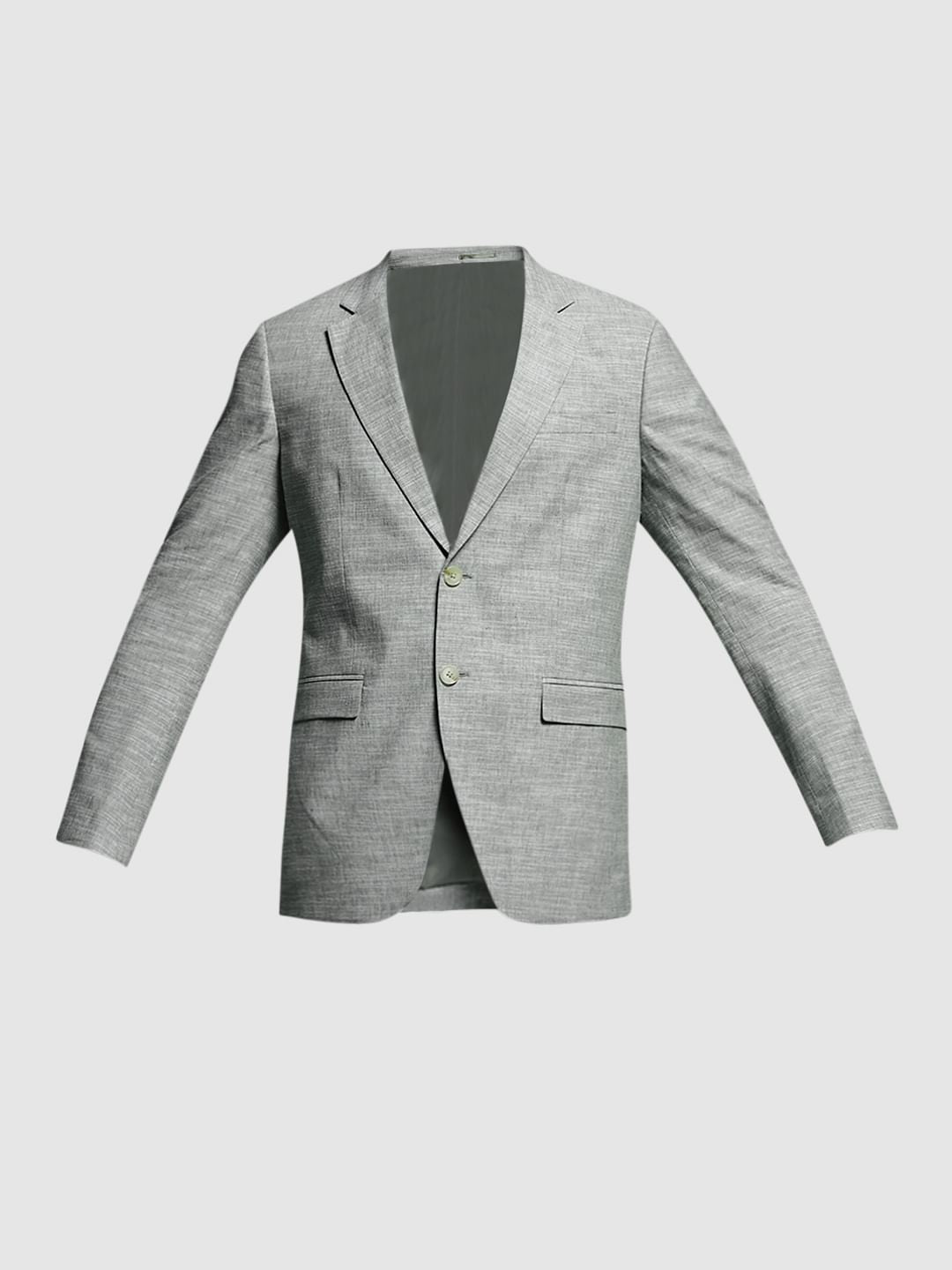 Green Linen Slim Fit Blazer
