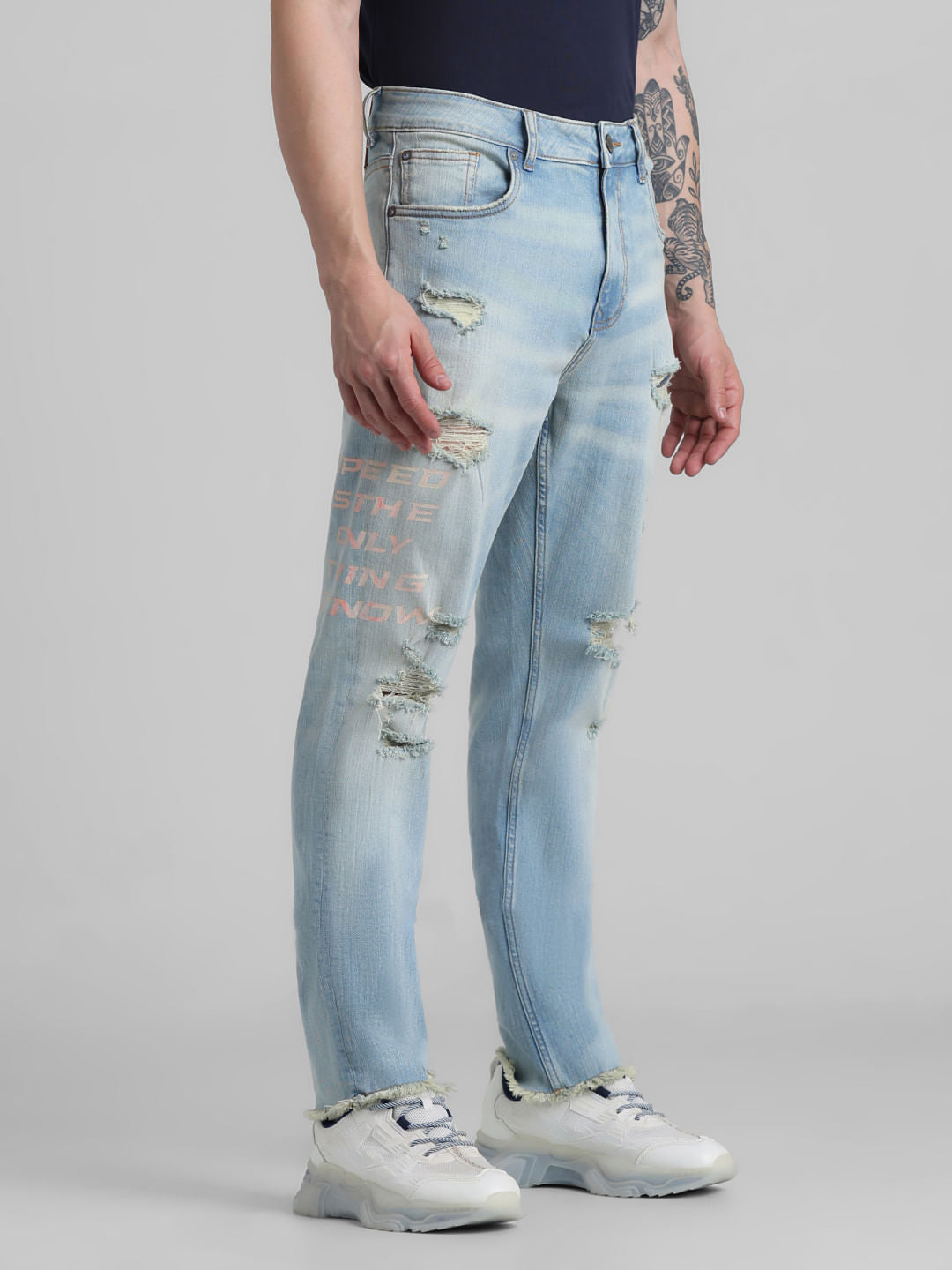 URBAN RACERS by JACK&JONES Blue Distressed Anti Fit Jeans