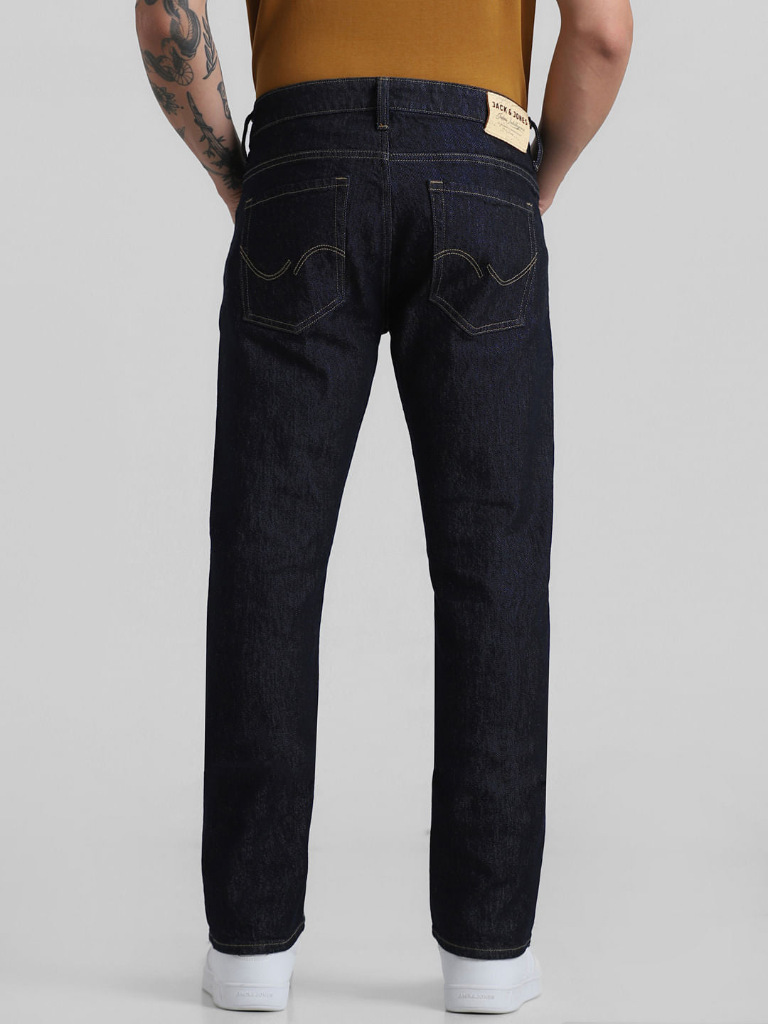 Dark Blue Mid Rise Clark Regular Fit Jeans