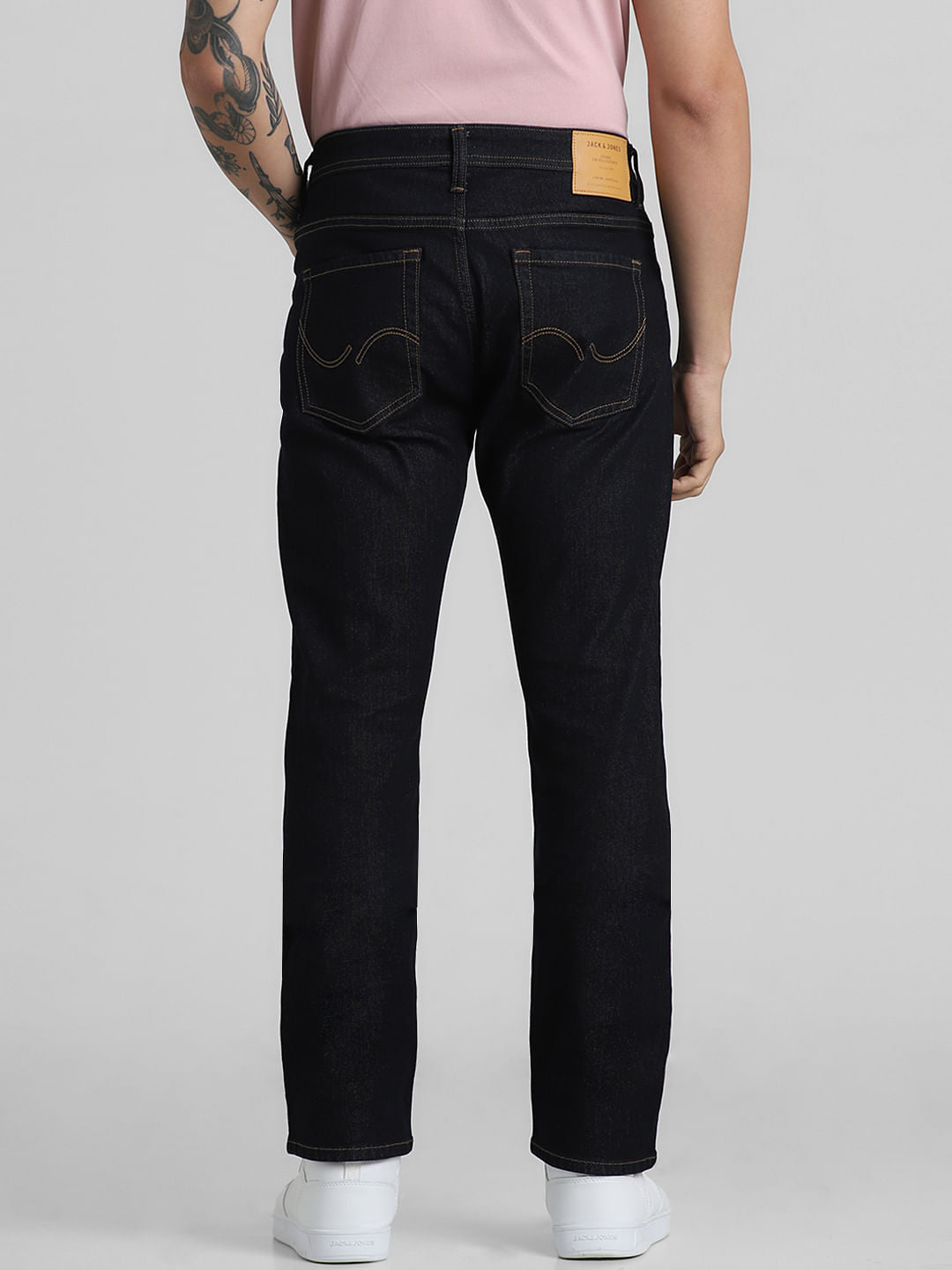 Dark Blue Mid Rise Regular Fit Jeans