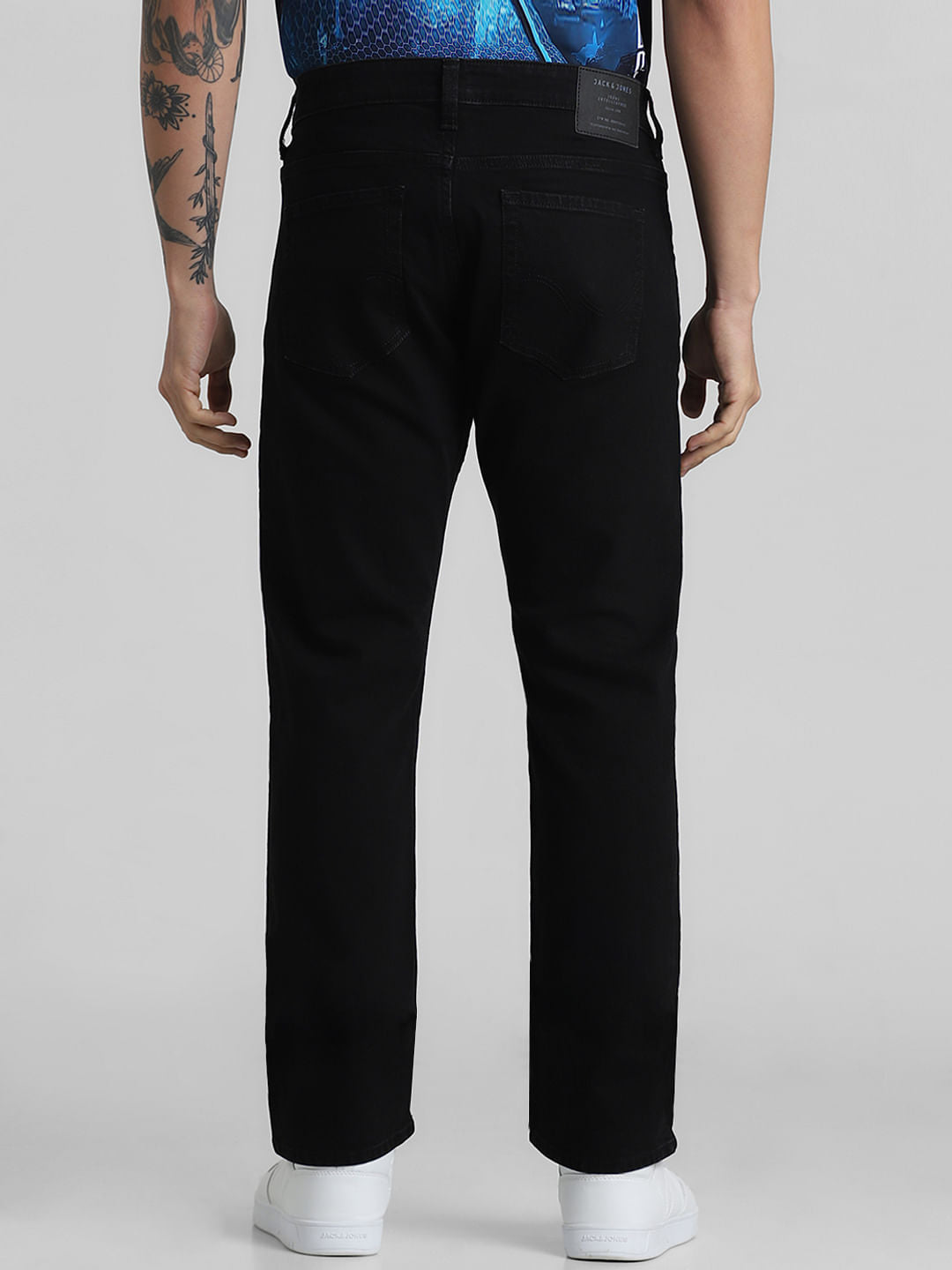Black Mid Rise Clark Regular Fit Jeans