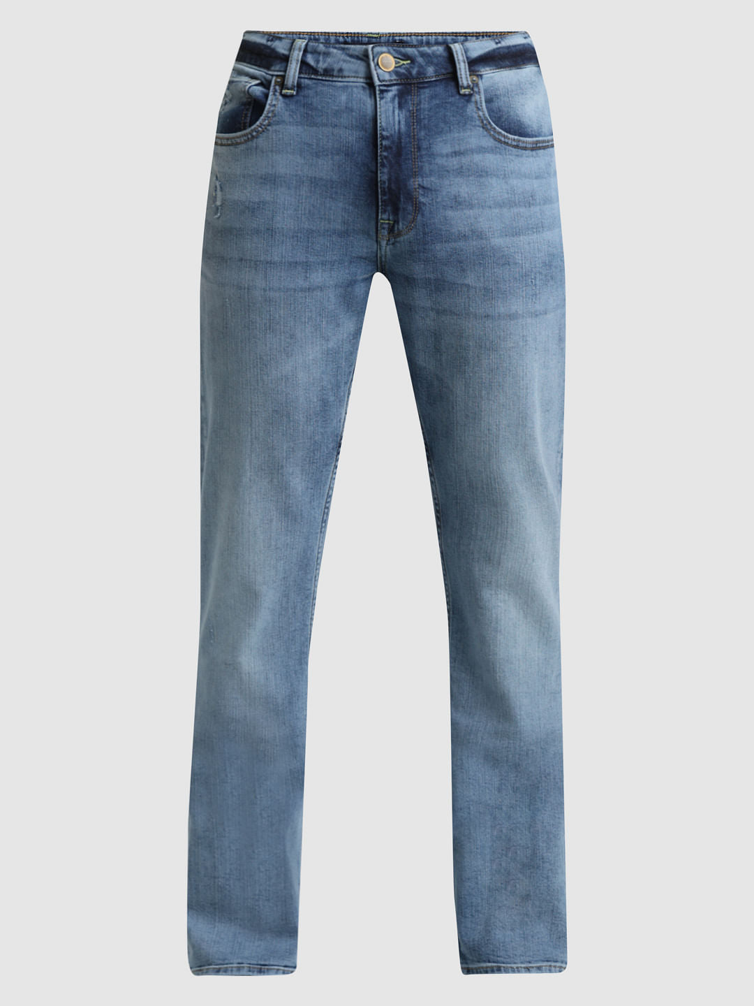 Blue Mid Rise Clark Regular Fit Jeans