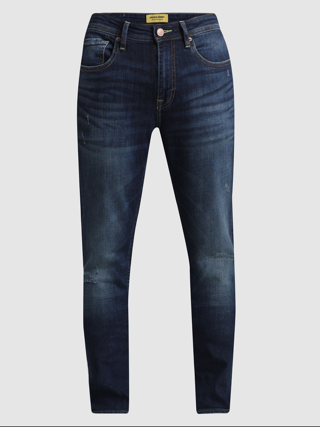 Blue Low Rise Distressed Liam Skinny Jeans