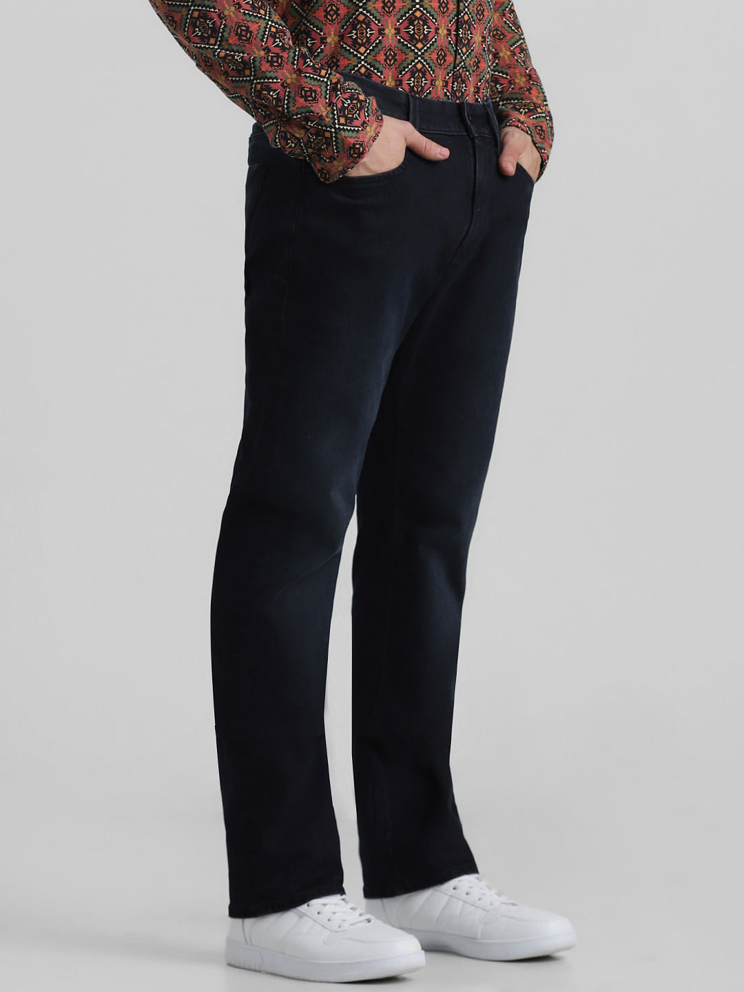 Dark Blue Mid Rise Clark Regular Fit Jeans