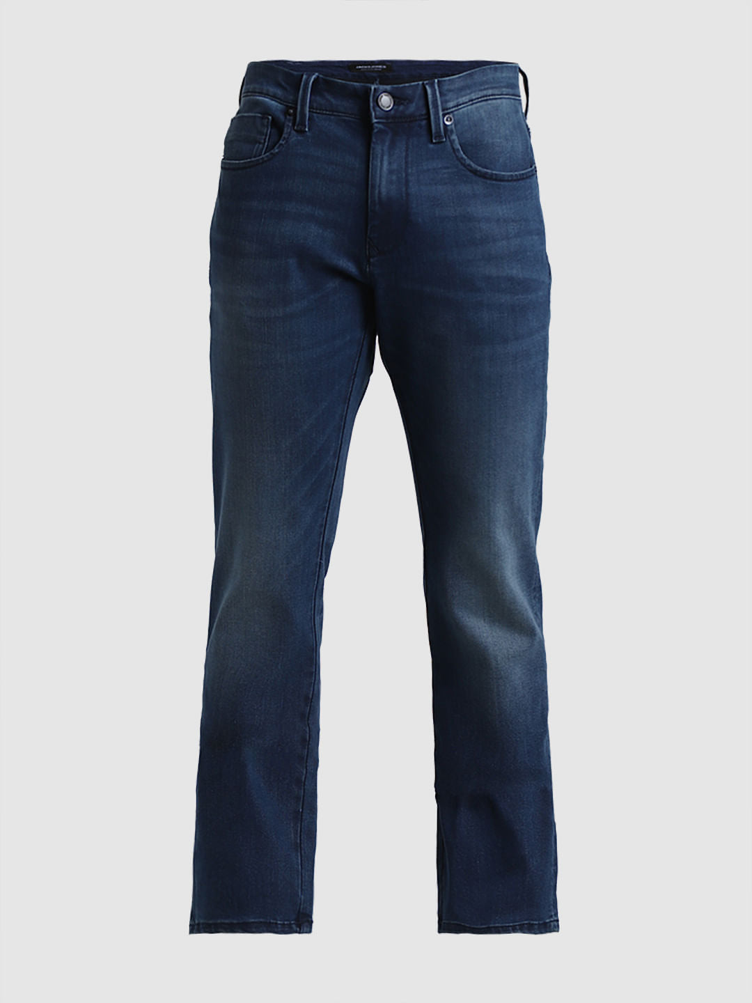 Dark Blue Mid Rise Clark Regular Fit Jeans