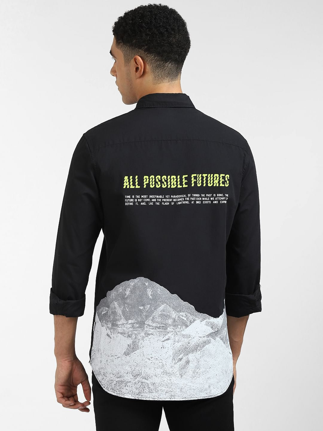 Black Graphic Print Full Sleeves Shirt