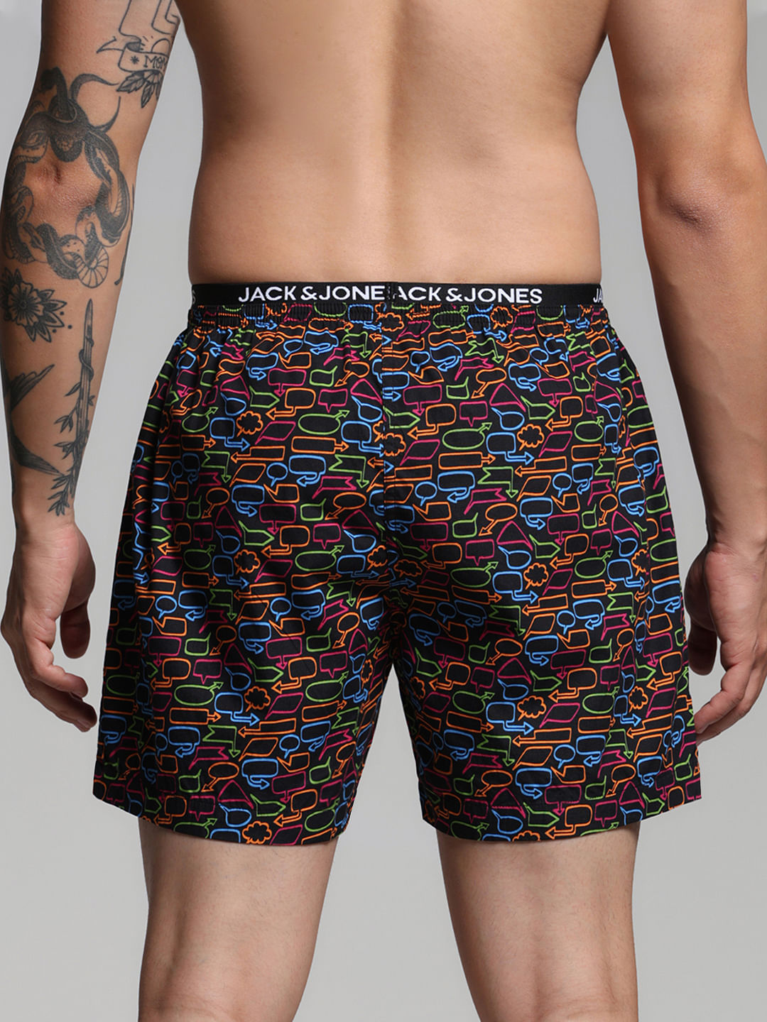Black Printed Cotton Boxers