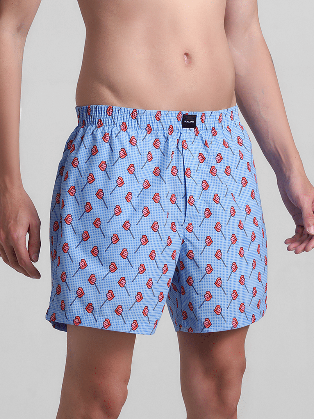 Blue Printed Cotton Boxers