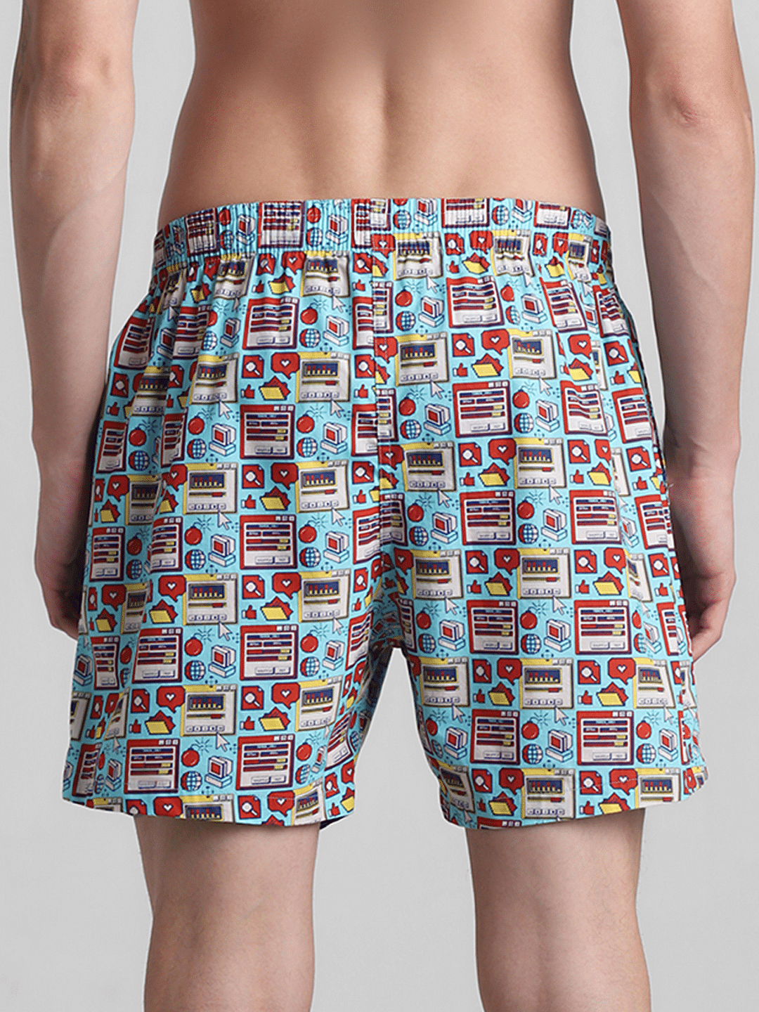 Blue Printed Cotton Boxers