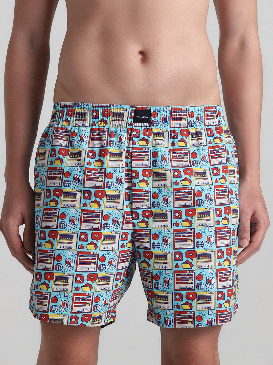 Blue Printed Cotton Boxers