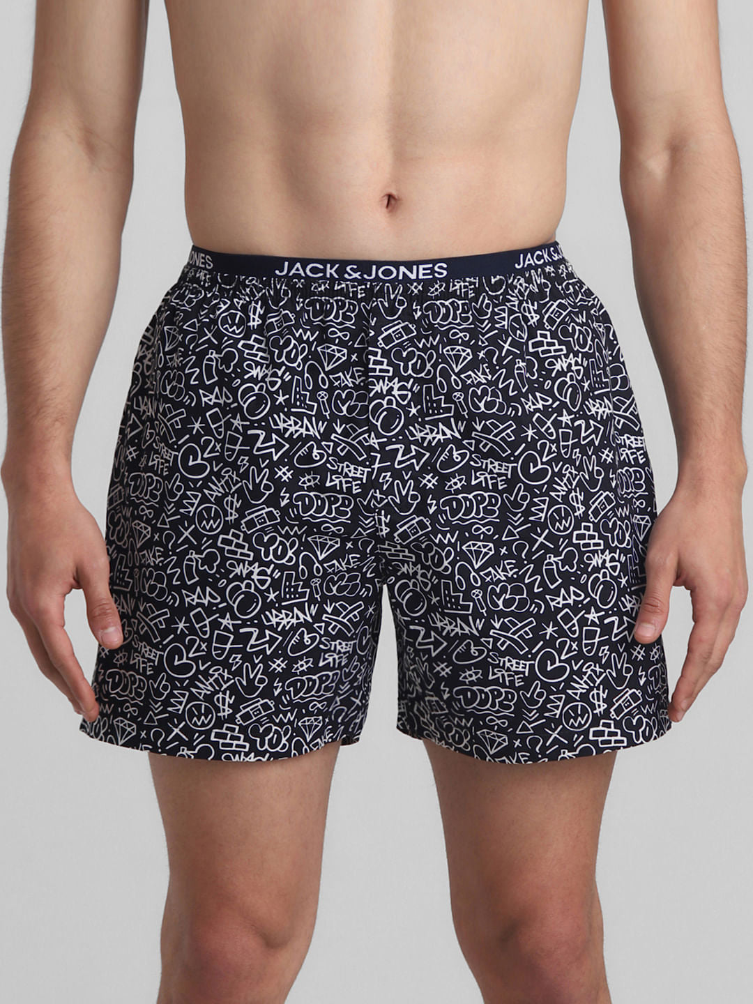 Navy Blue Printed Boxers
