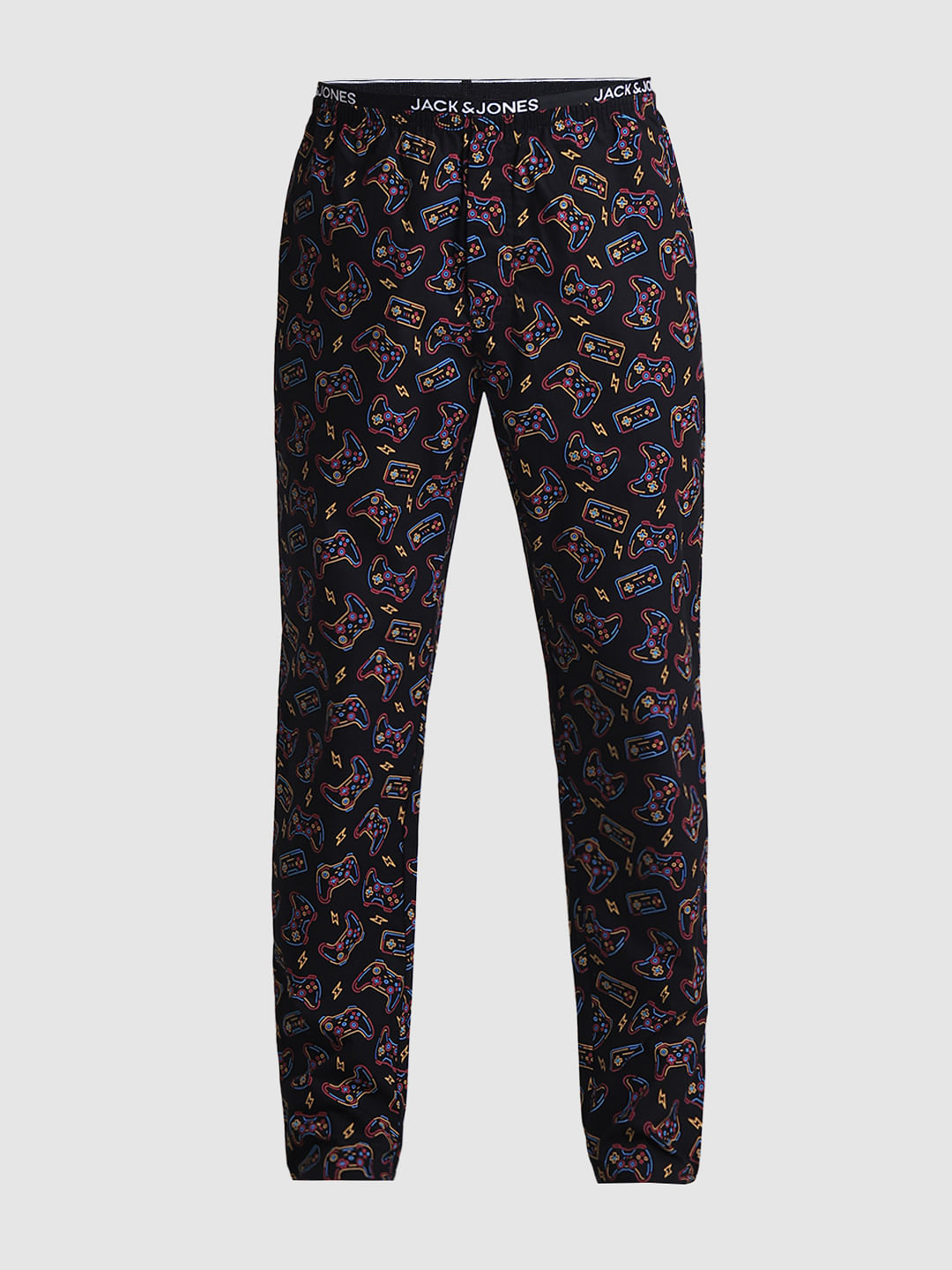 Black Printed Cotton Pyjamas