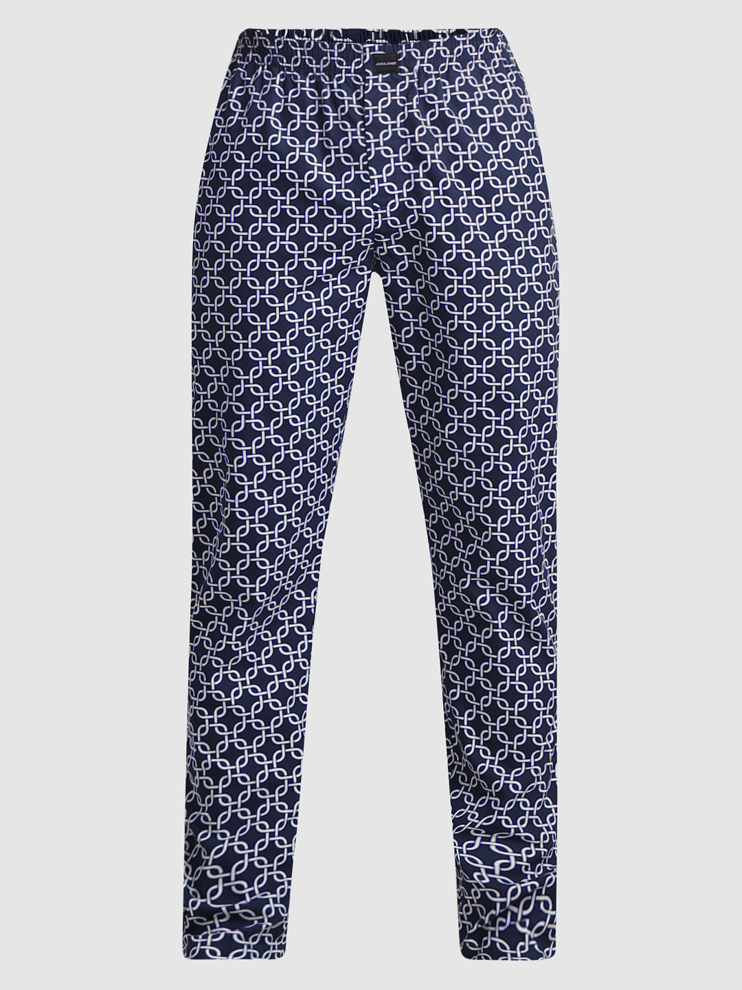 Dark Blue Printed Cotton Pyjamas