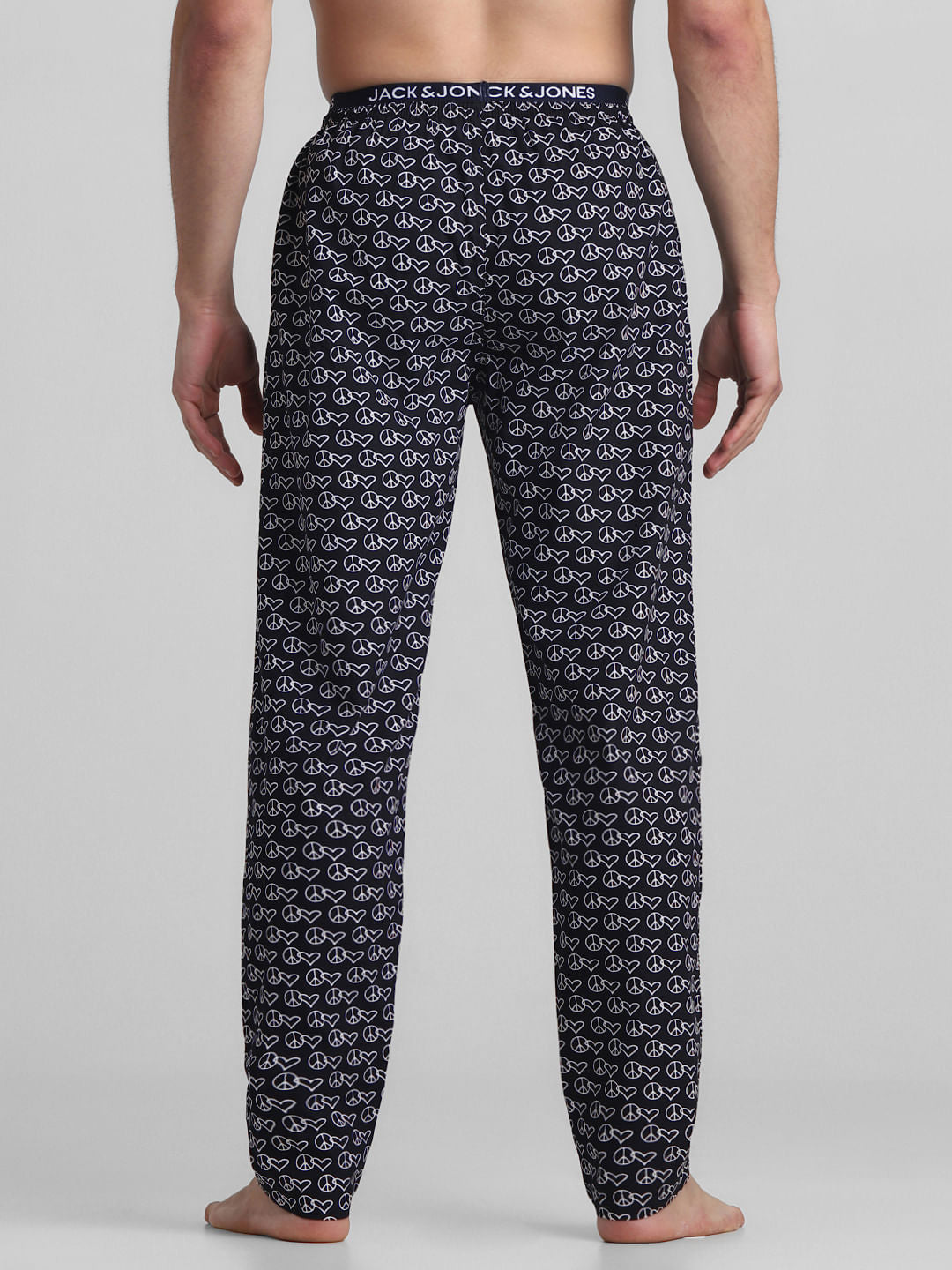 Dark Blue Printed Cotton Pyjamas