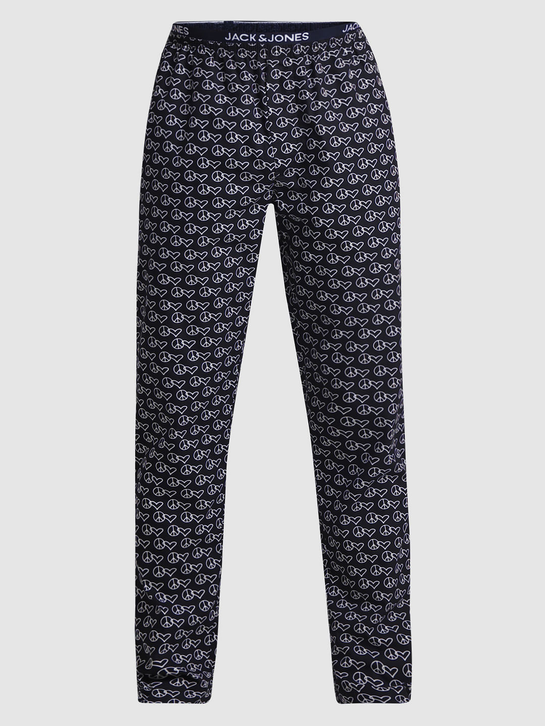 Dark Blue Printed Cotton Pyjamas