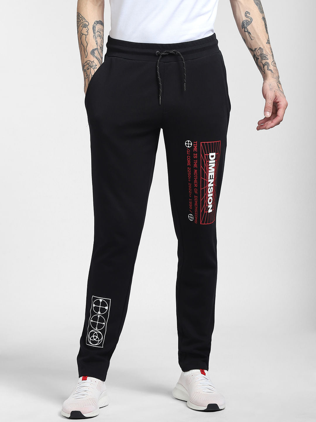 Black Printed Sweatpants