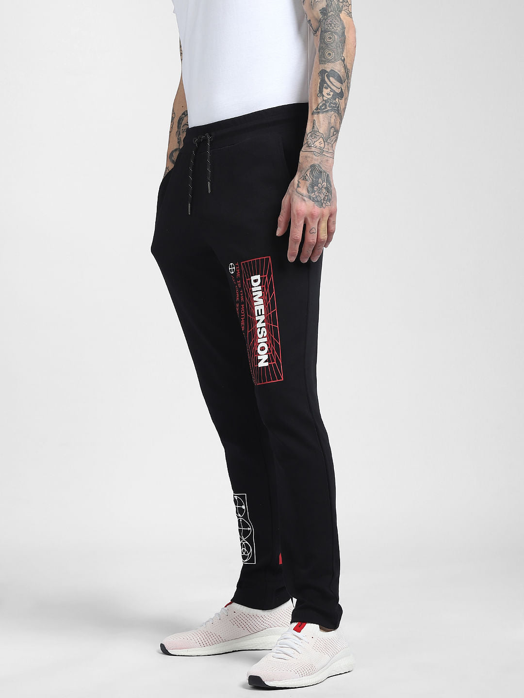 Black Printed Sweatpants