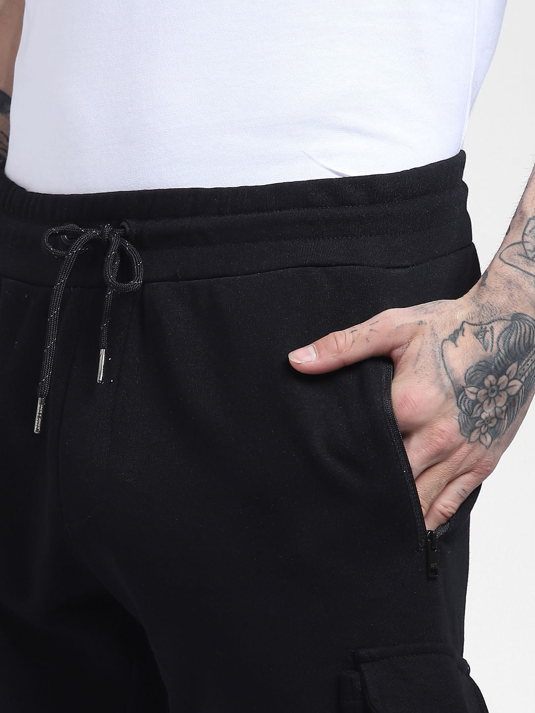 Black Graphic Printed Sweatpants