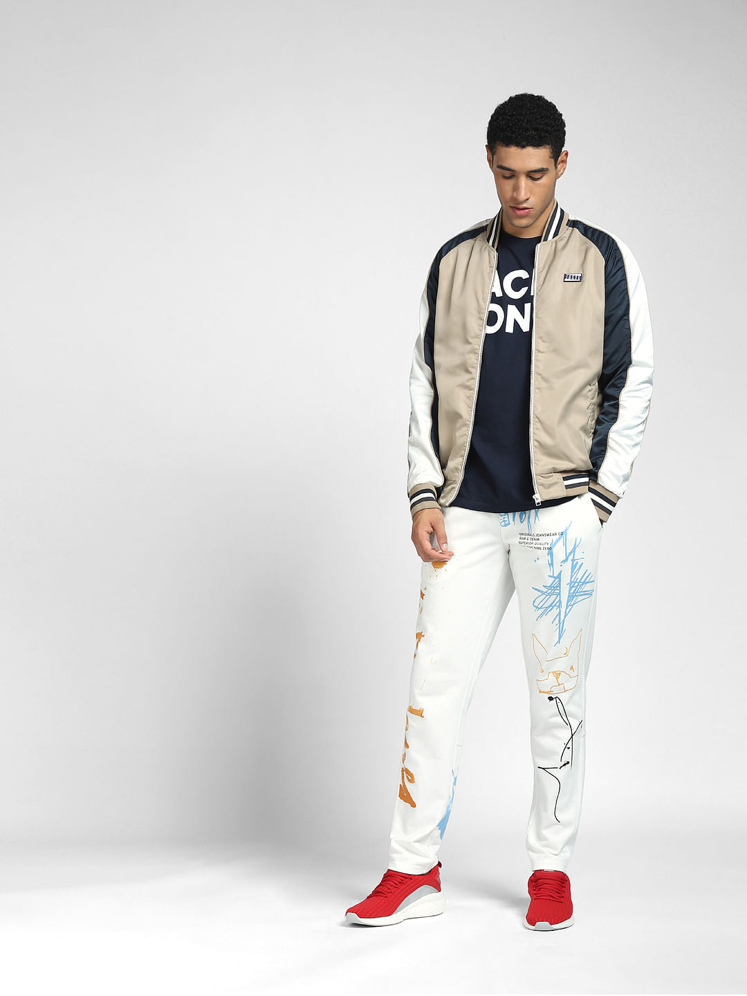White Printed Sweatpants