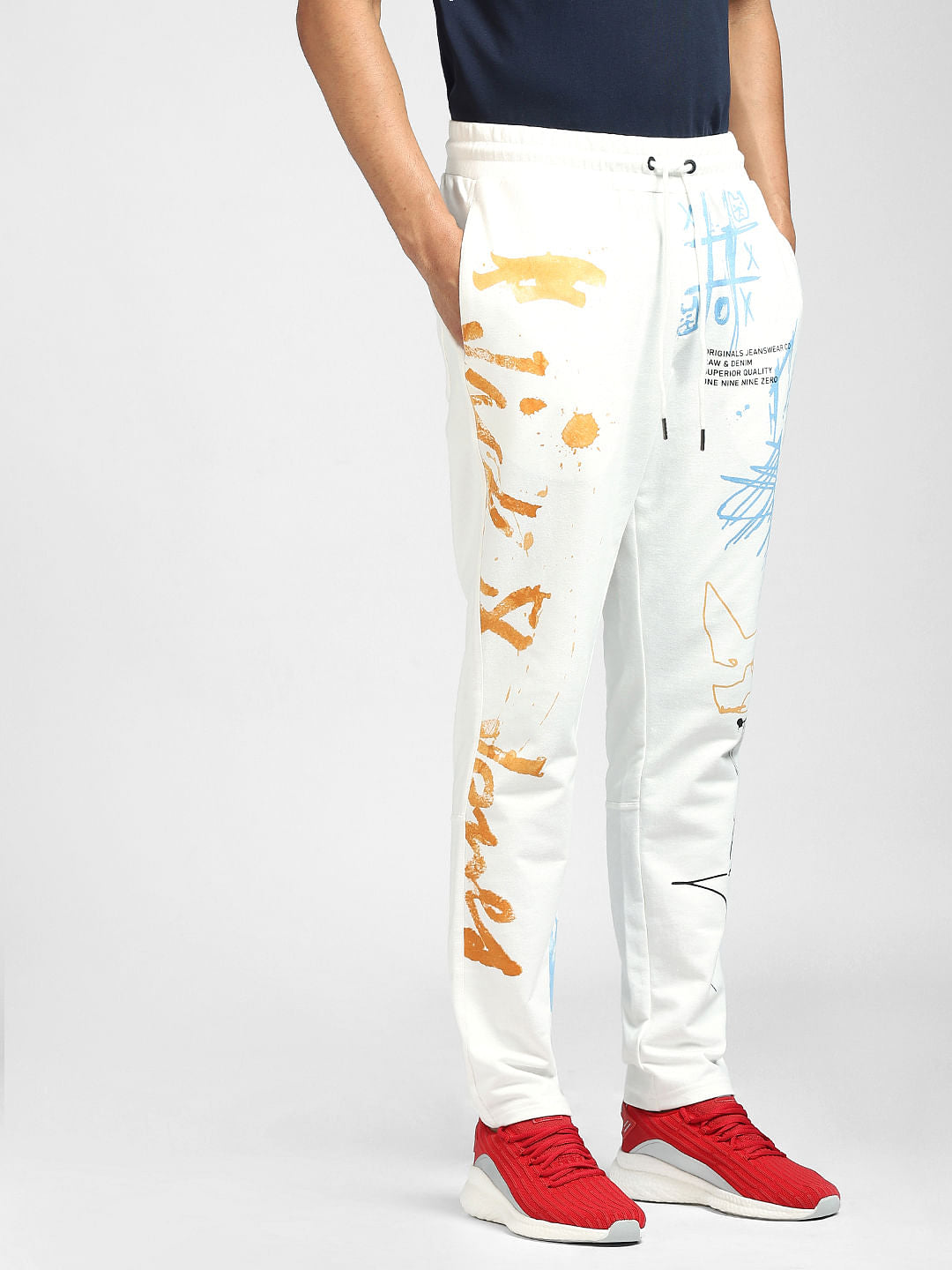 White Printed Sweatpants