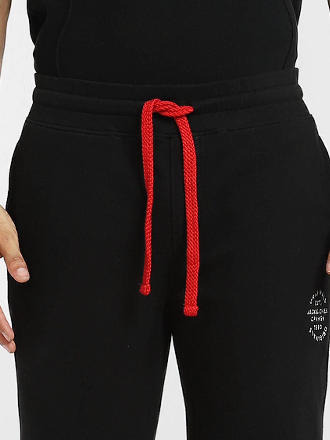 Black Mid Rise Drawstring Sweatshorts