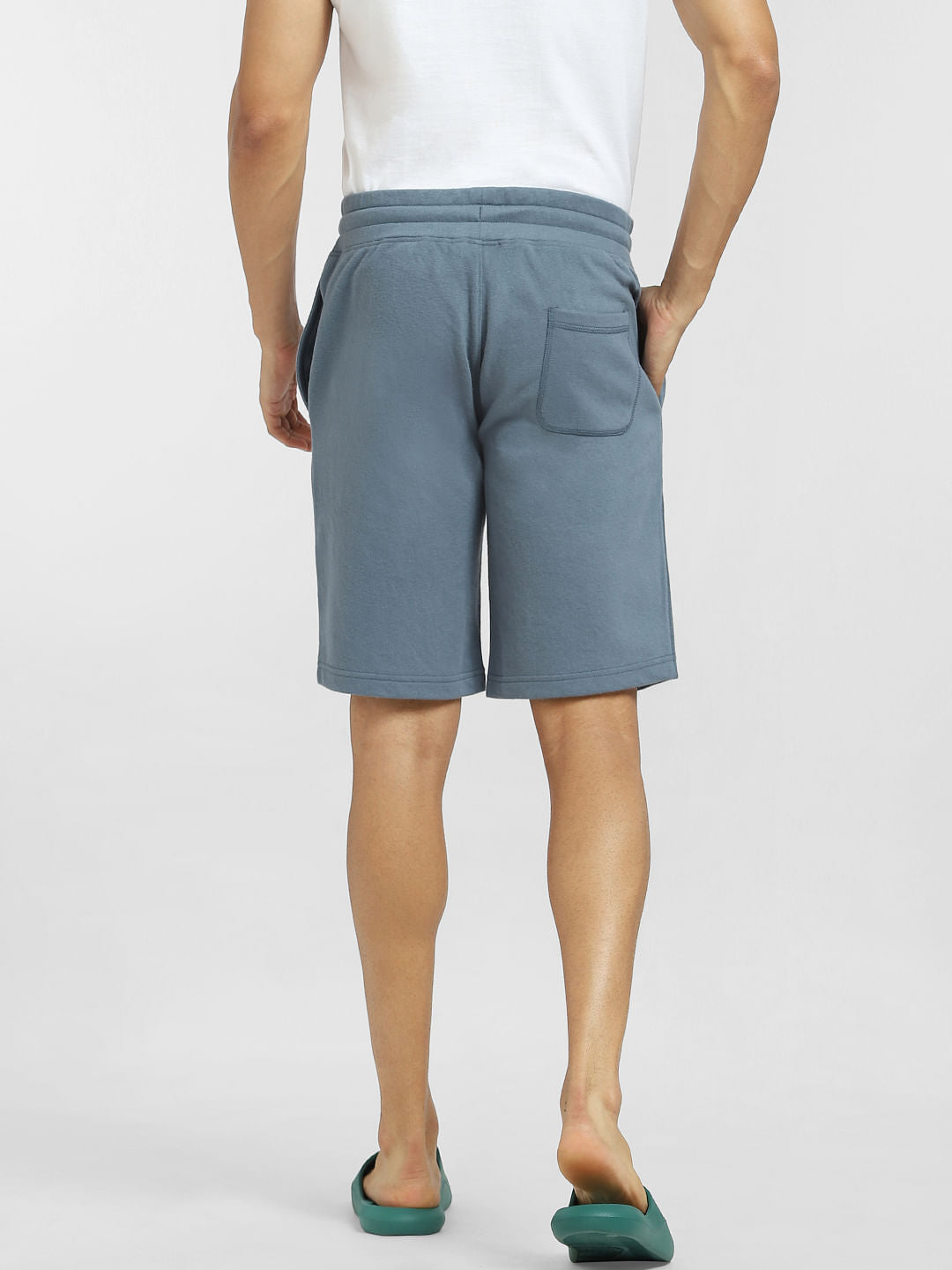 Blue Mid Rise Sweatshorts