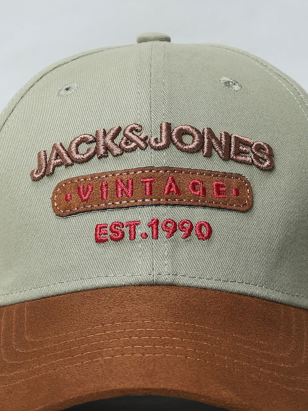 Light Green Colourblocked Baseball Cap