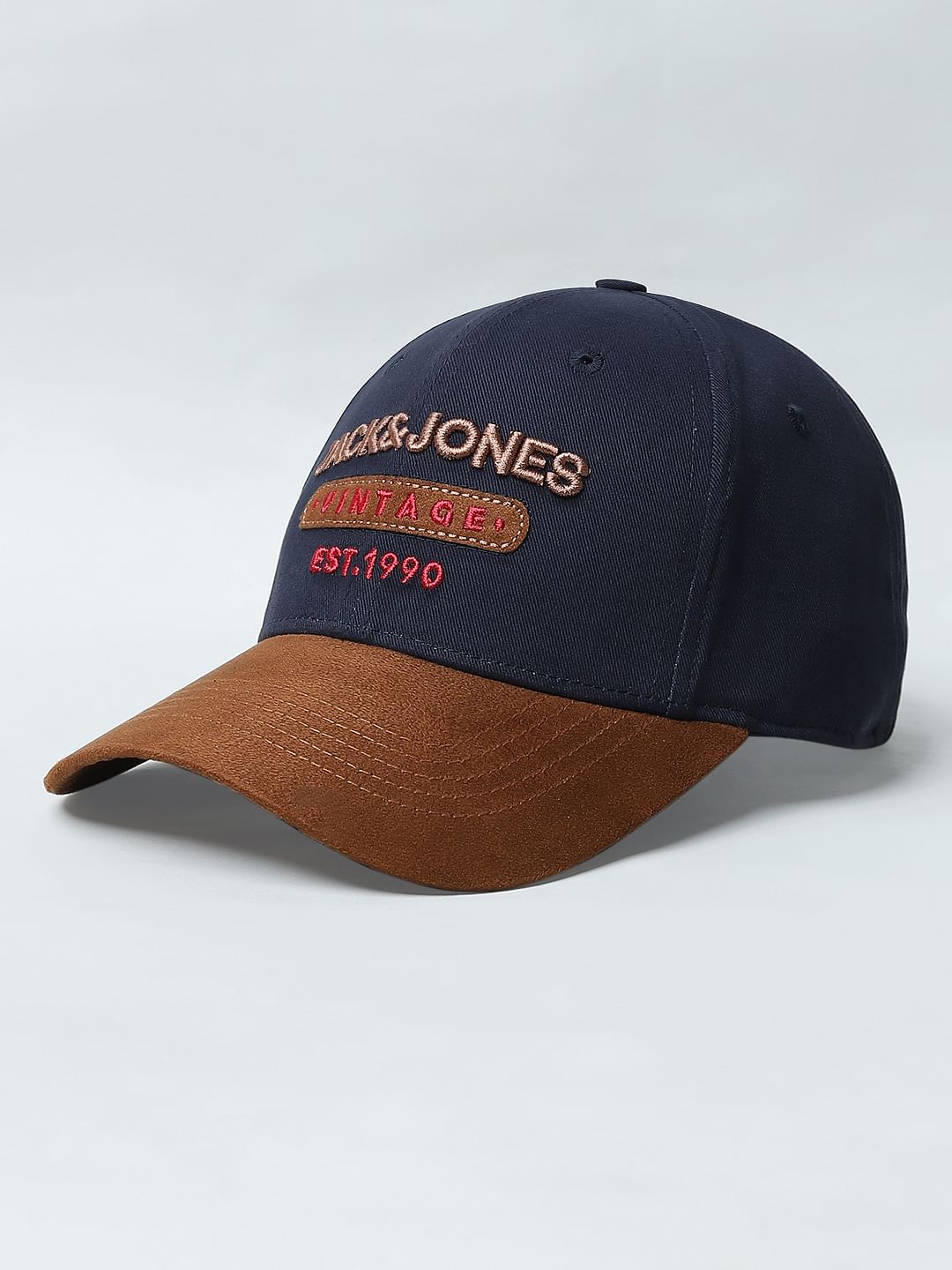 Blue Colourblocked Baseball Cap