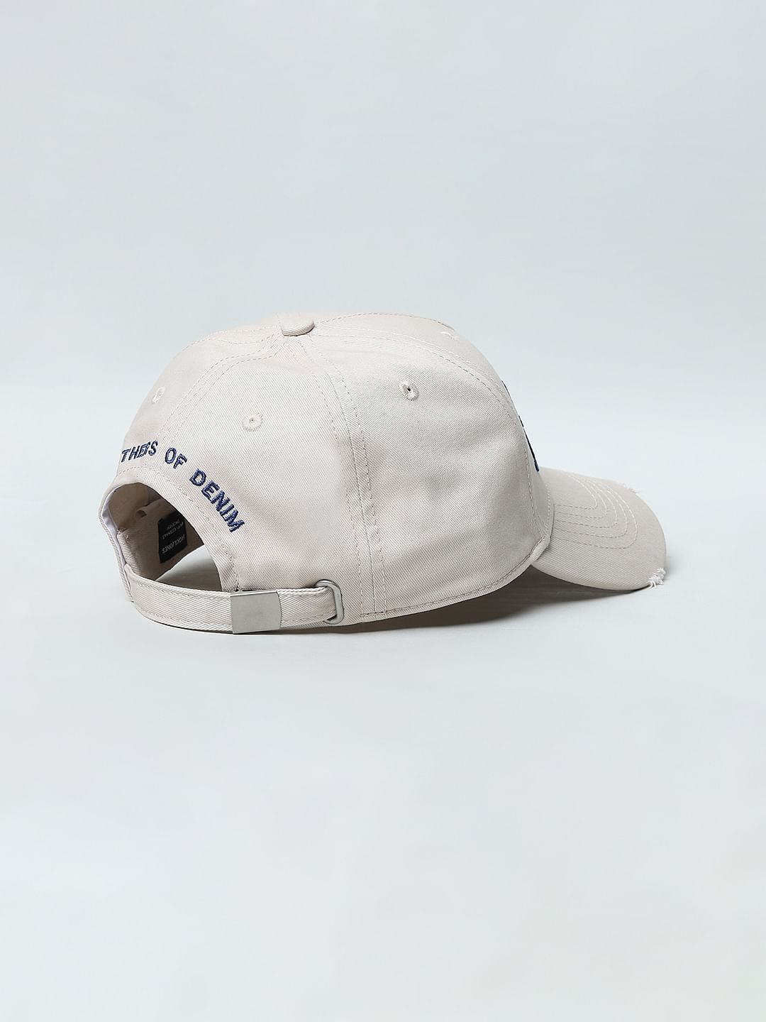 White Distressed Baseball Cap