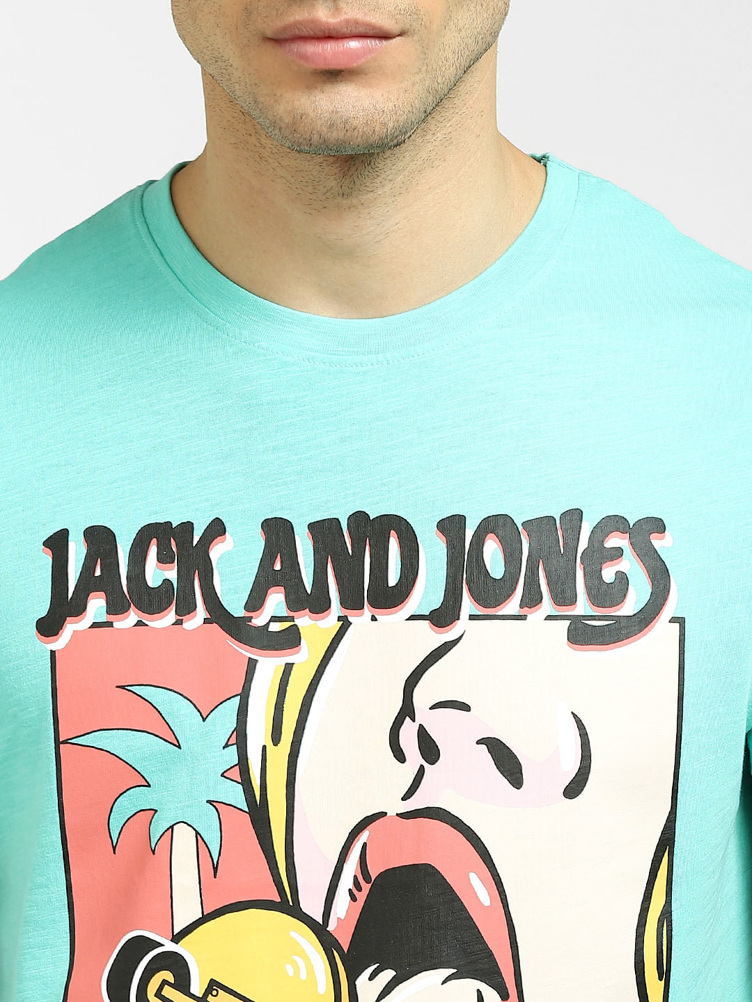 Green Graphic Crew Neck T-shirt