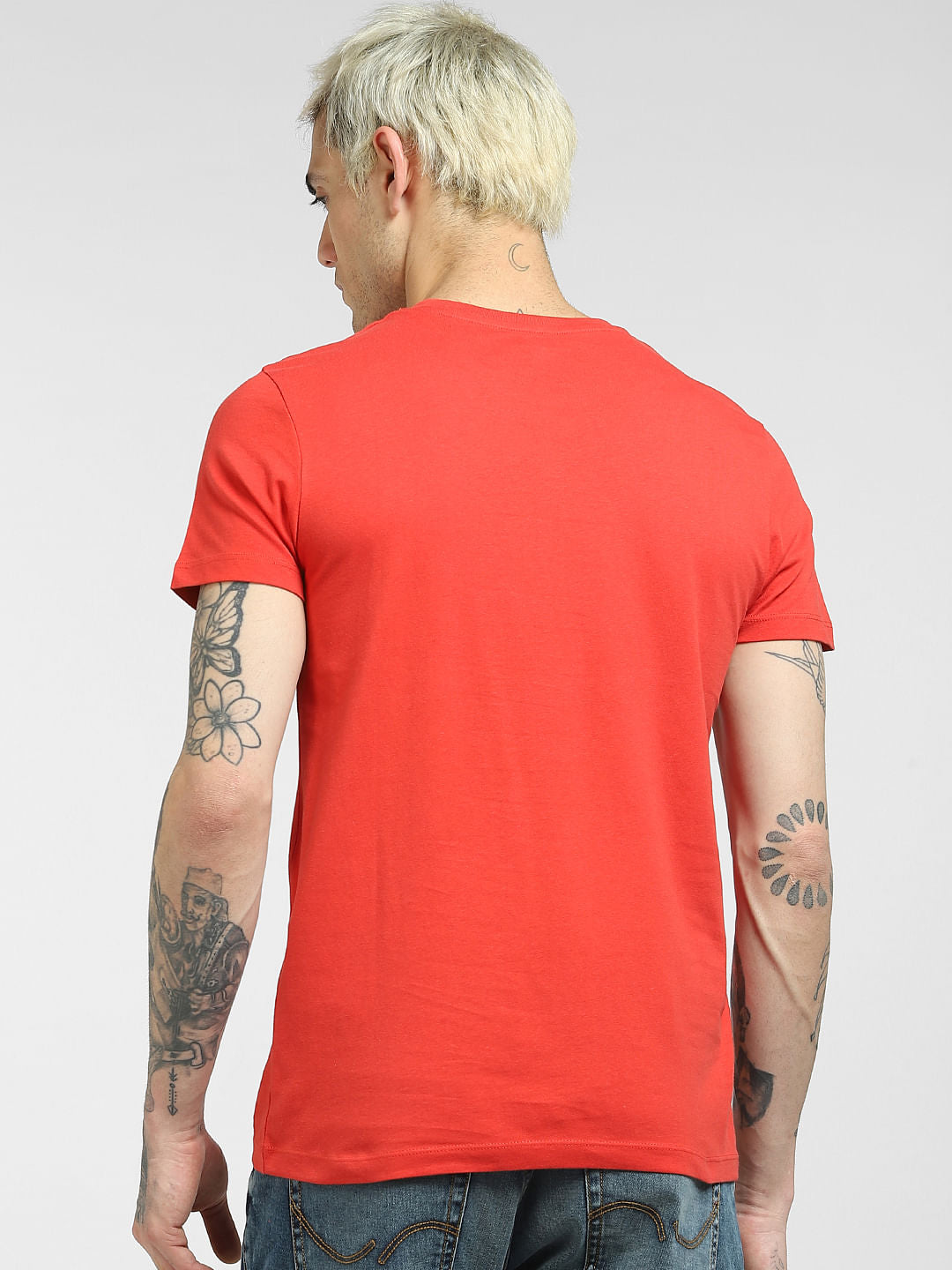 Red Graphic Print Crew Neck T-shirt