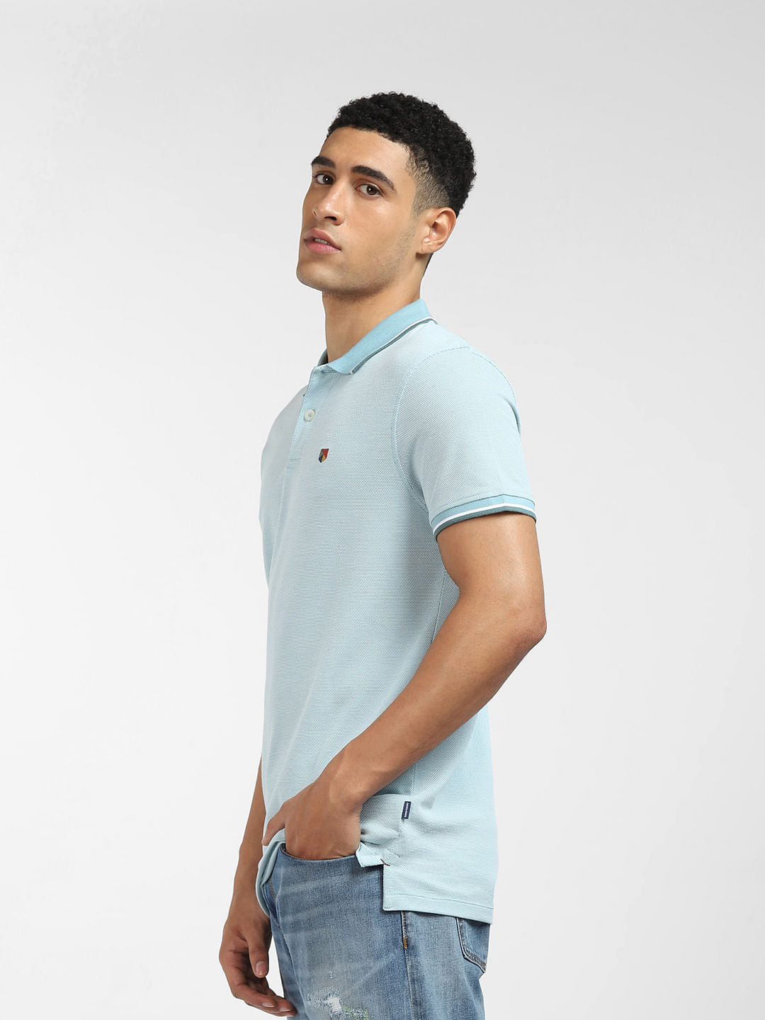 Blue Polo Neck T-shirt