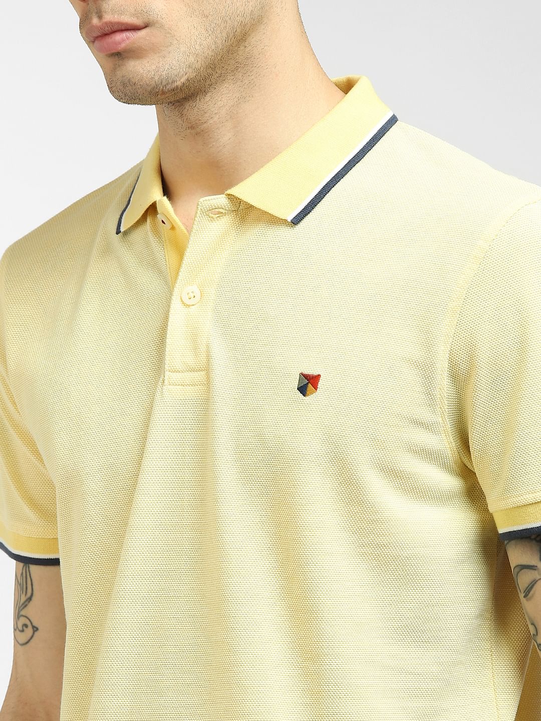 Yellow Polo Neck T-shirt