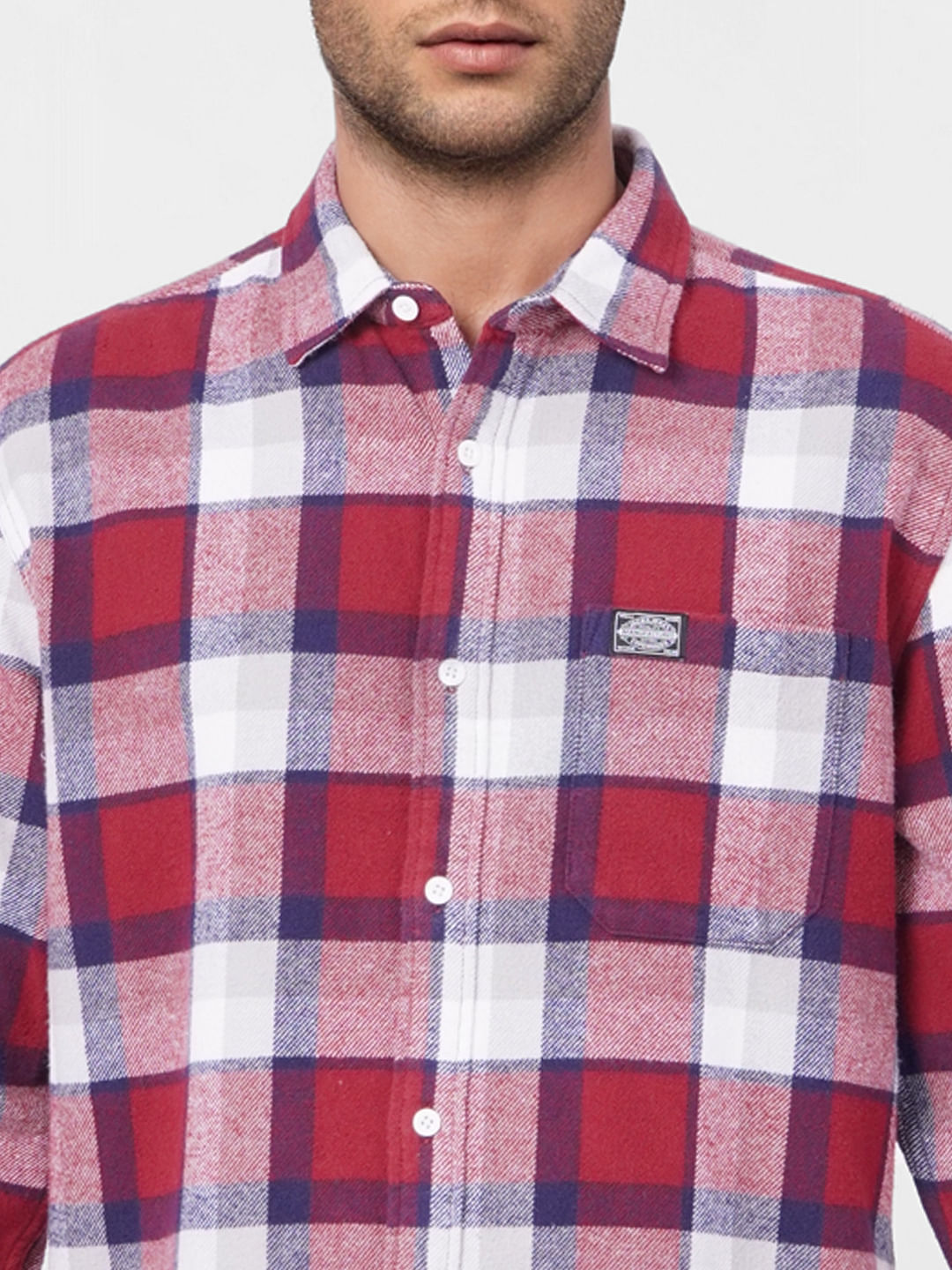 Red Check Full Sleeves Shirt