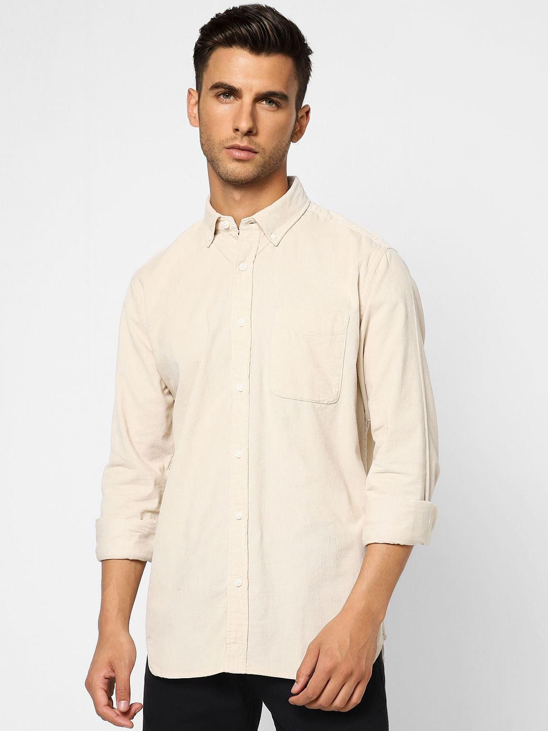 Beige Full Sleeves Shirt