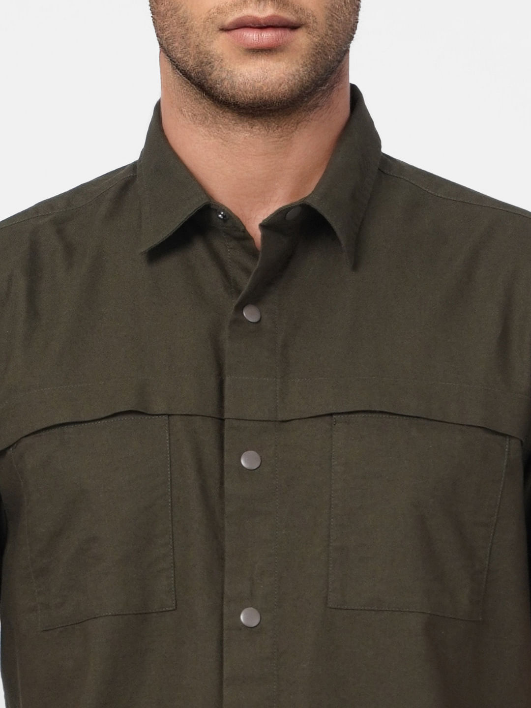 Olive Short Sleeves Shirt