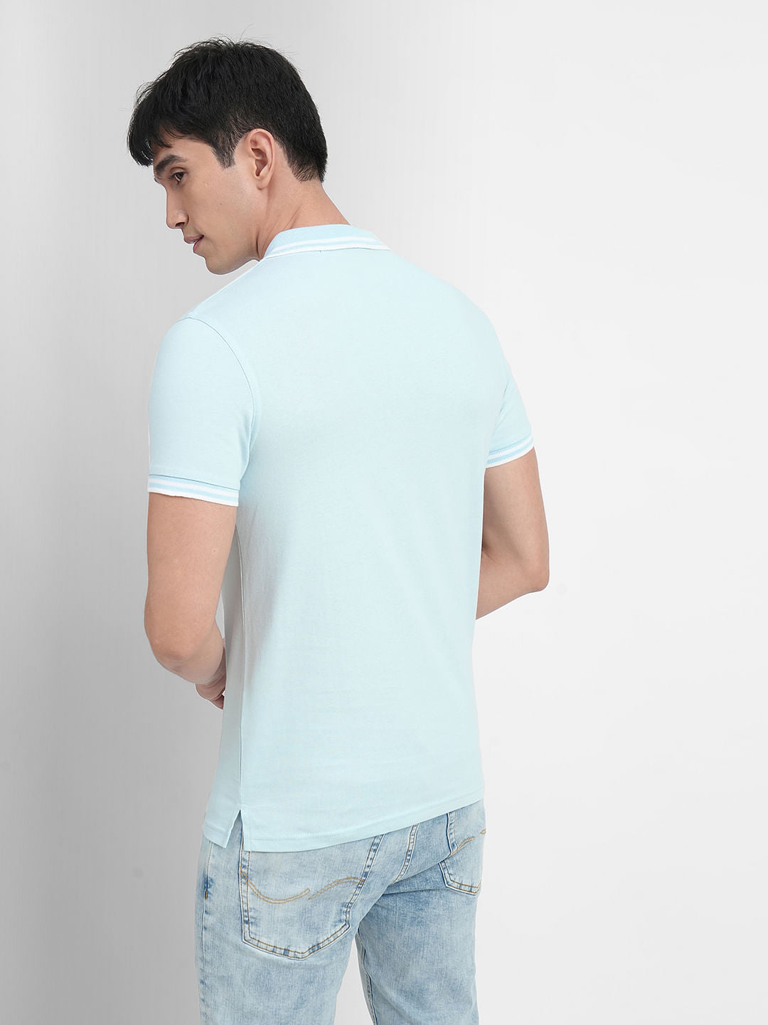 Light Blue Polo Neck T-shirt