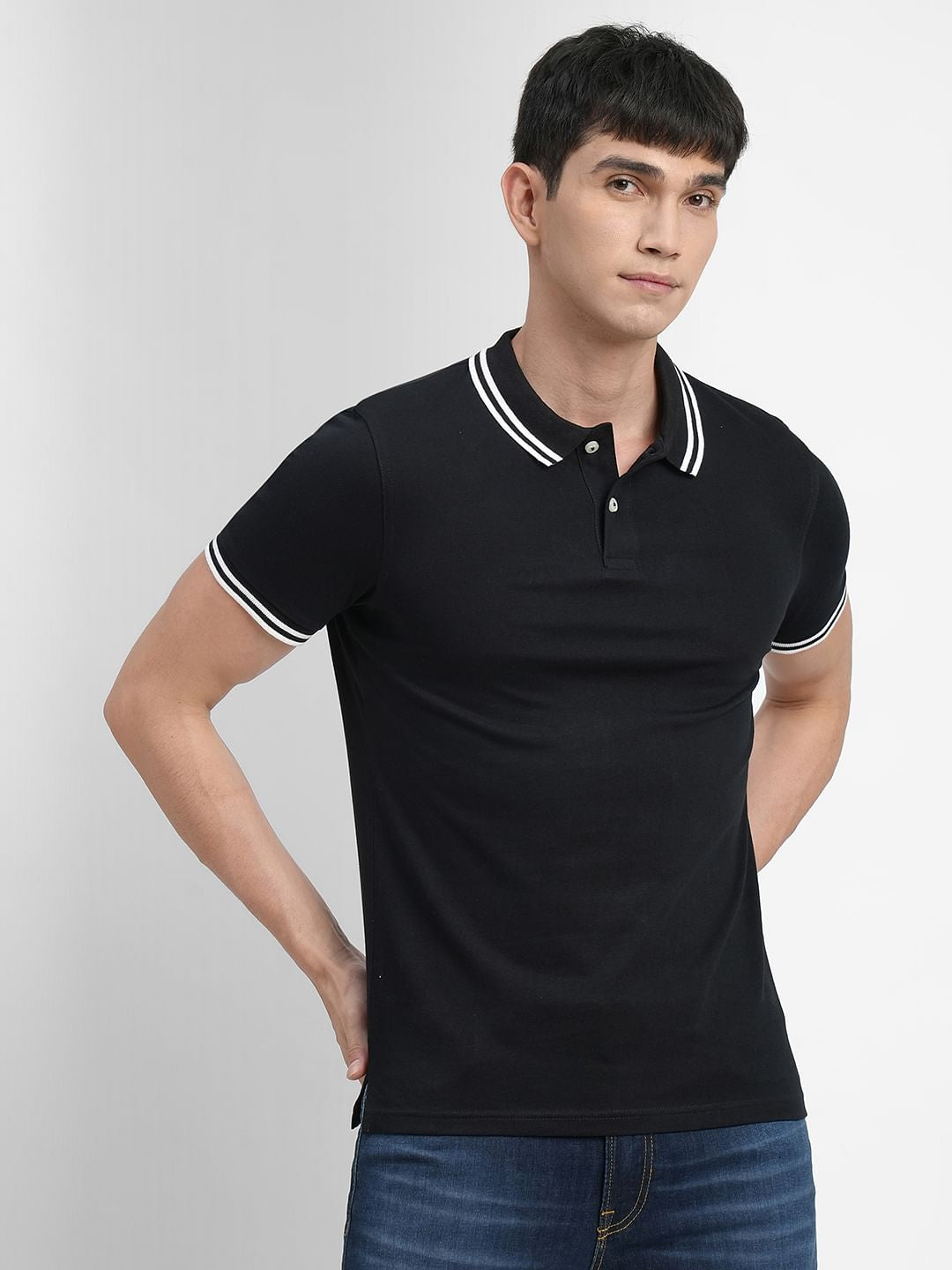 Black Polo Neck T-shirt